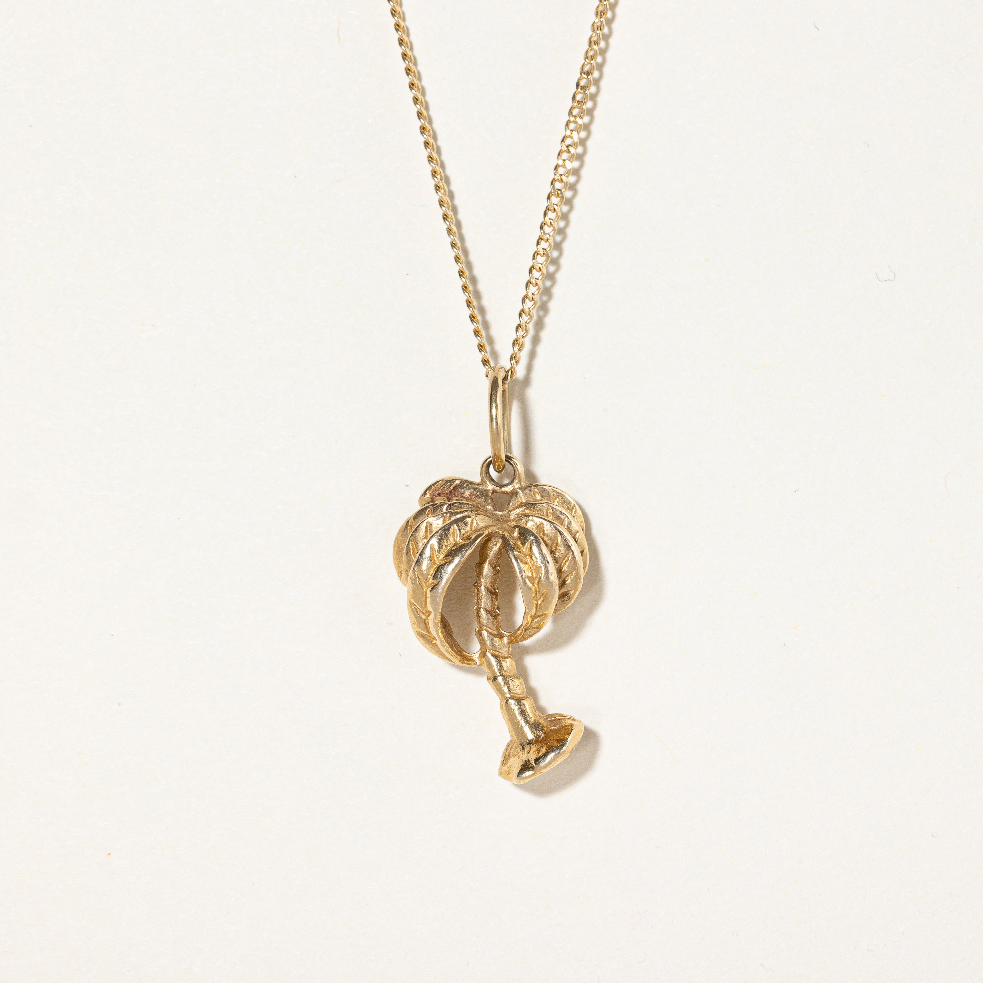 14k Yellow Gold Palm Tree Charm