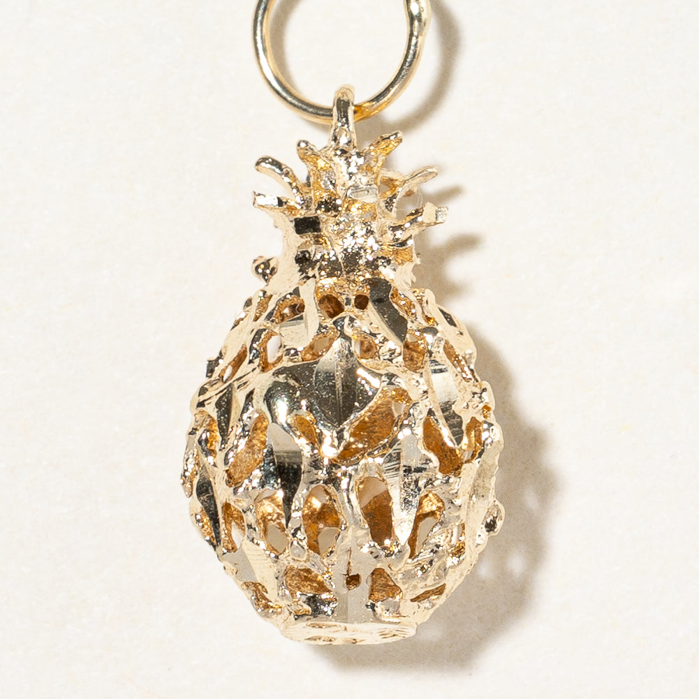 Breloque ananas en or jaune 14 carats