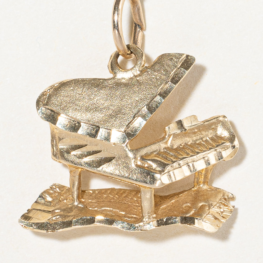 10k Yellow Gold Piano Charm