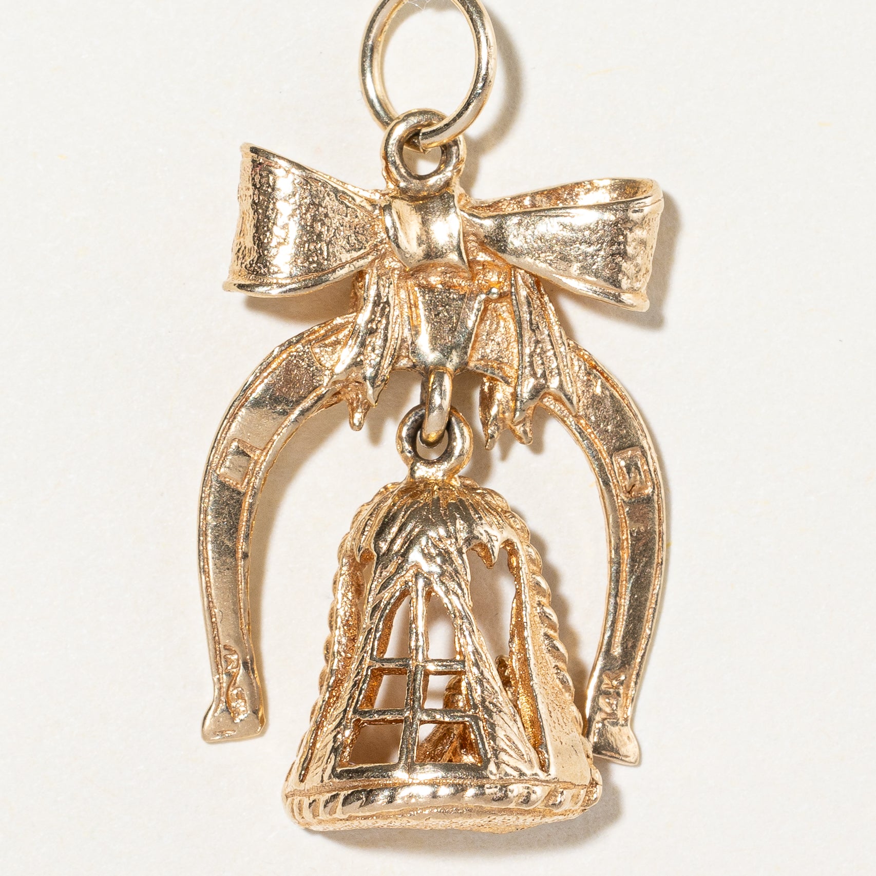 14k Yellow Gold Wedding Bell Charm