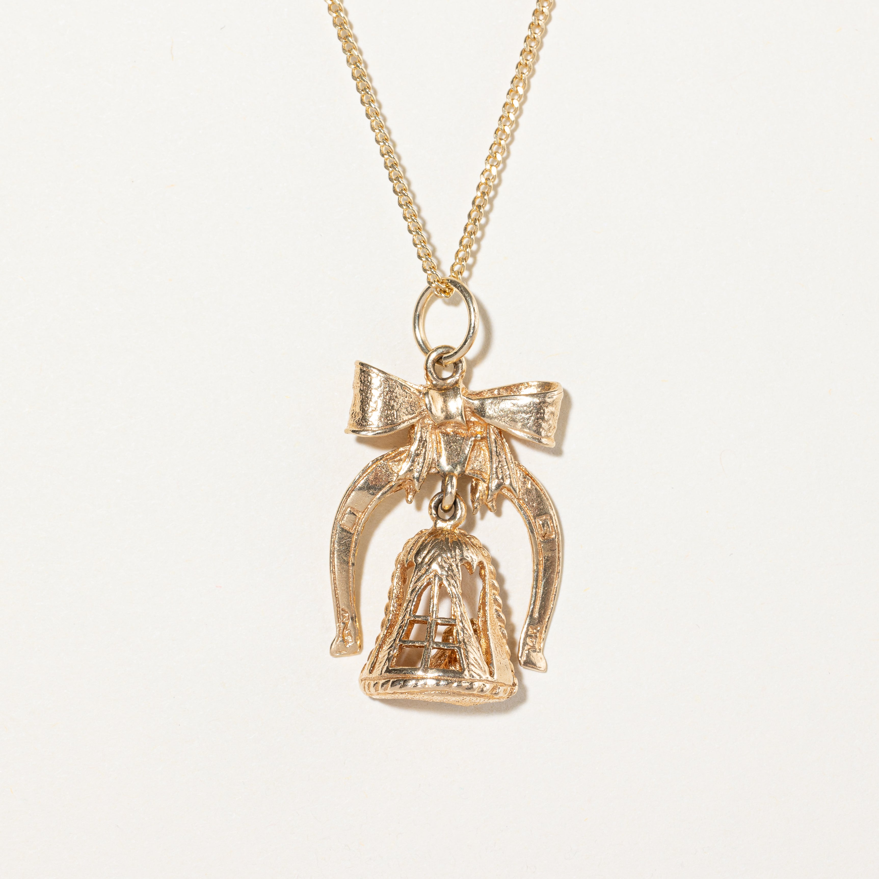14k Yellow Gold Wedding Bell Charm