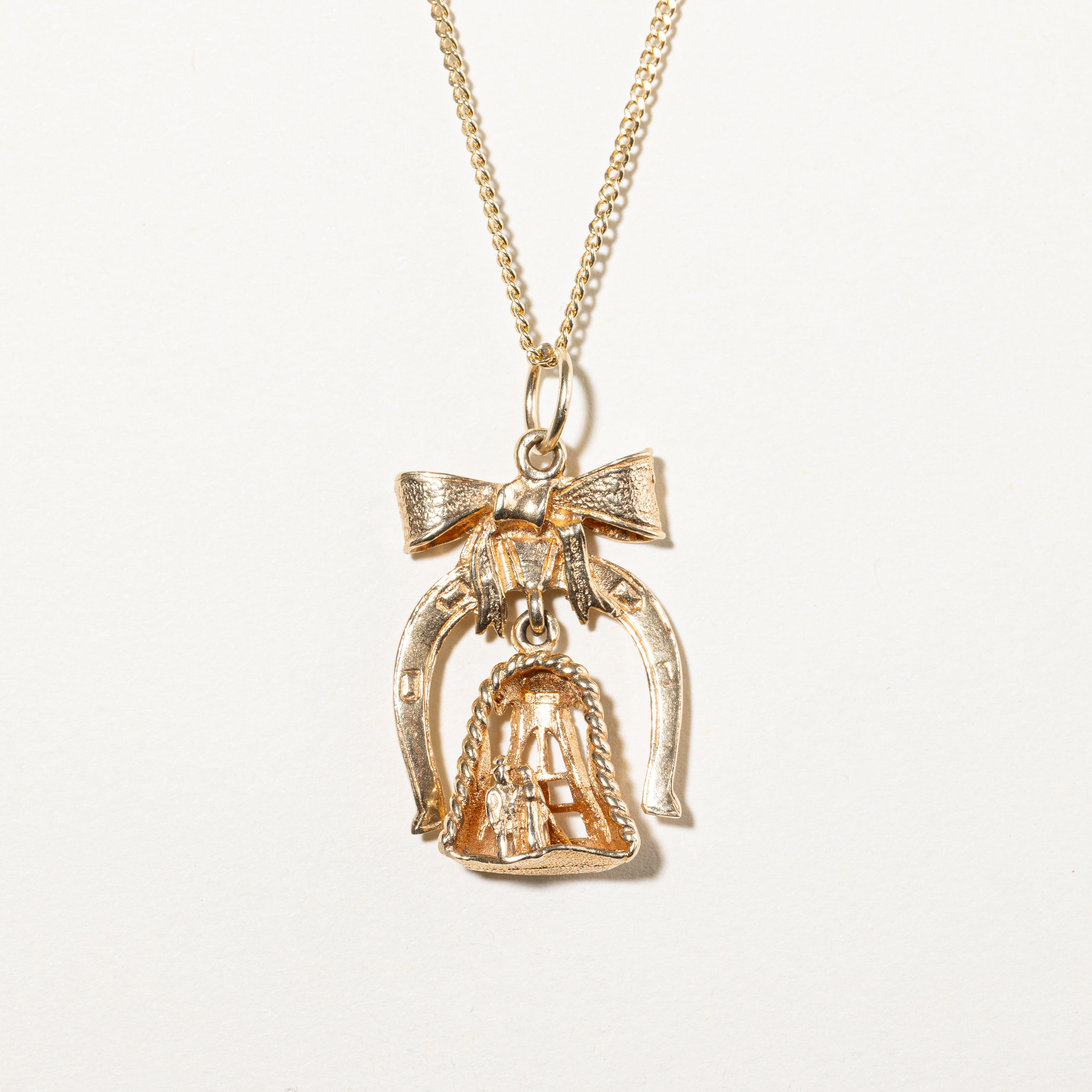 14k Yellow Gold Wedding Bell Charm