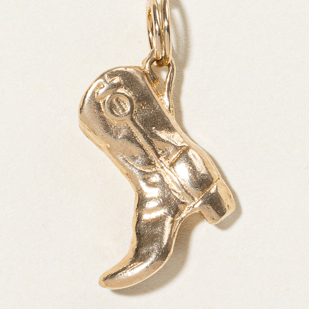 Breloque botte de cowboy en or jaune 10 carats