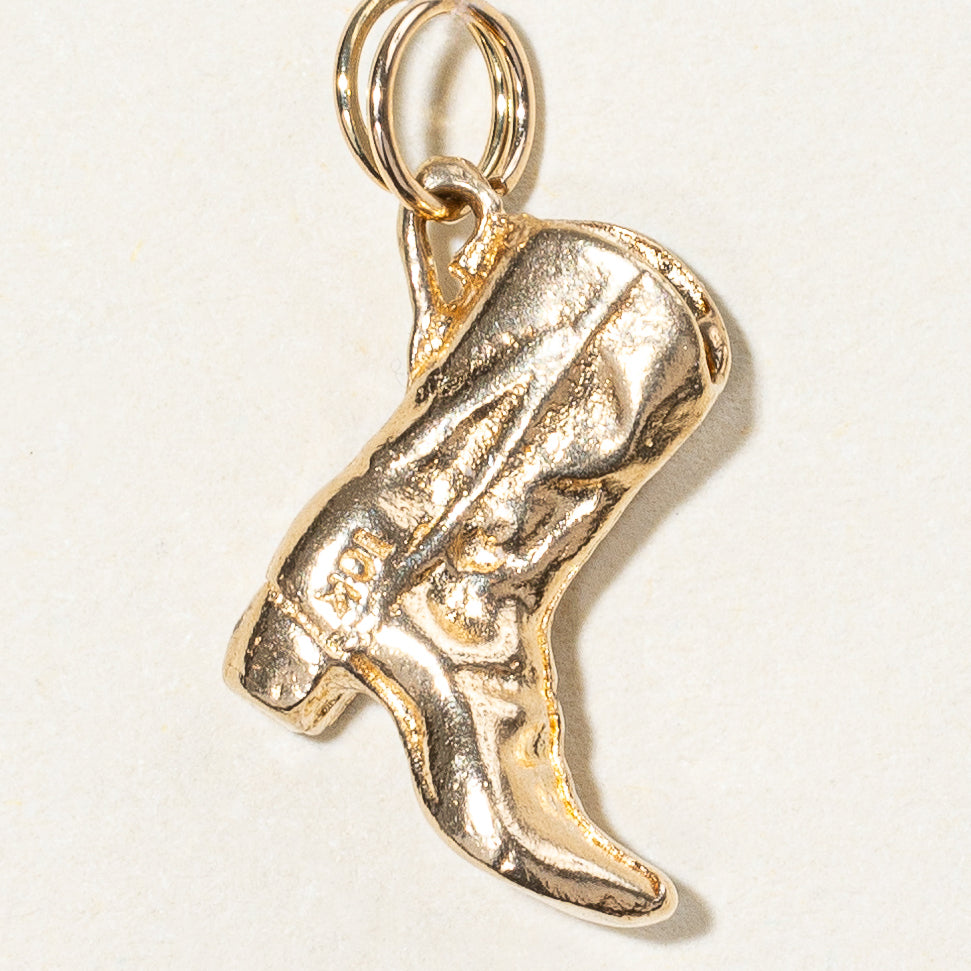 Breloque botte de cowboy en or jaune 10 carats
