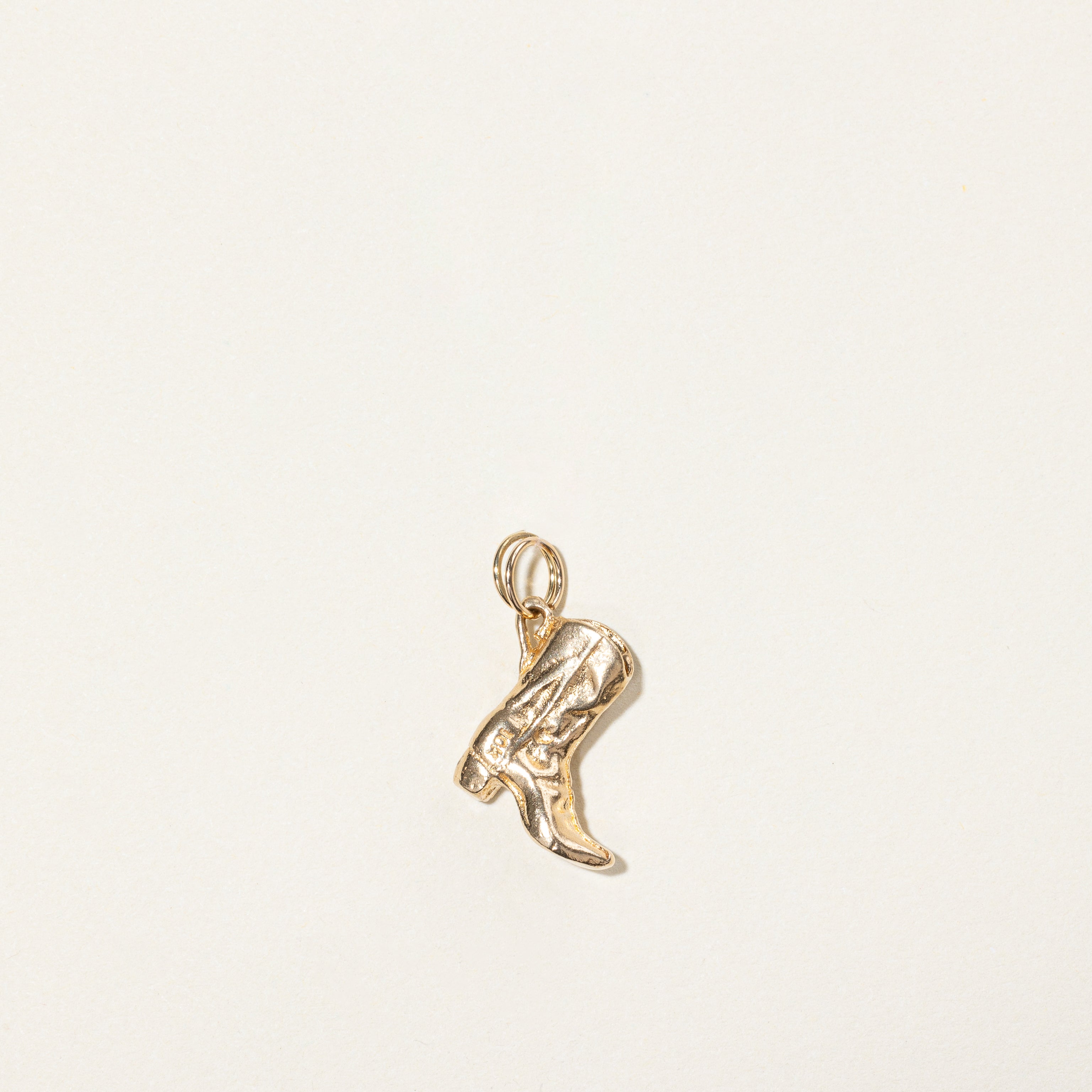 Breloque botte de cowboy en or jaune 10 carats