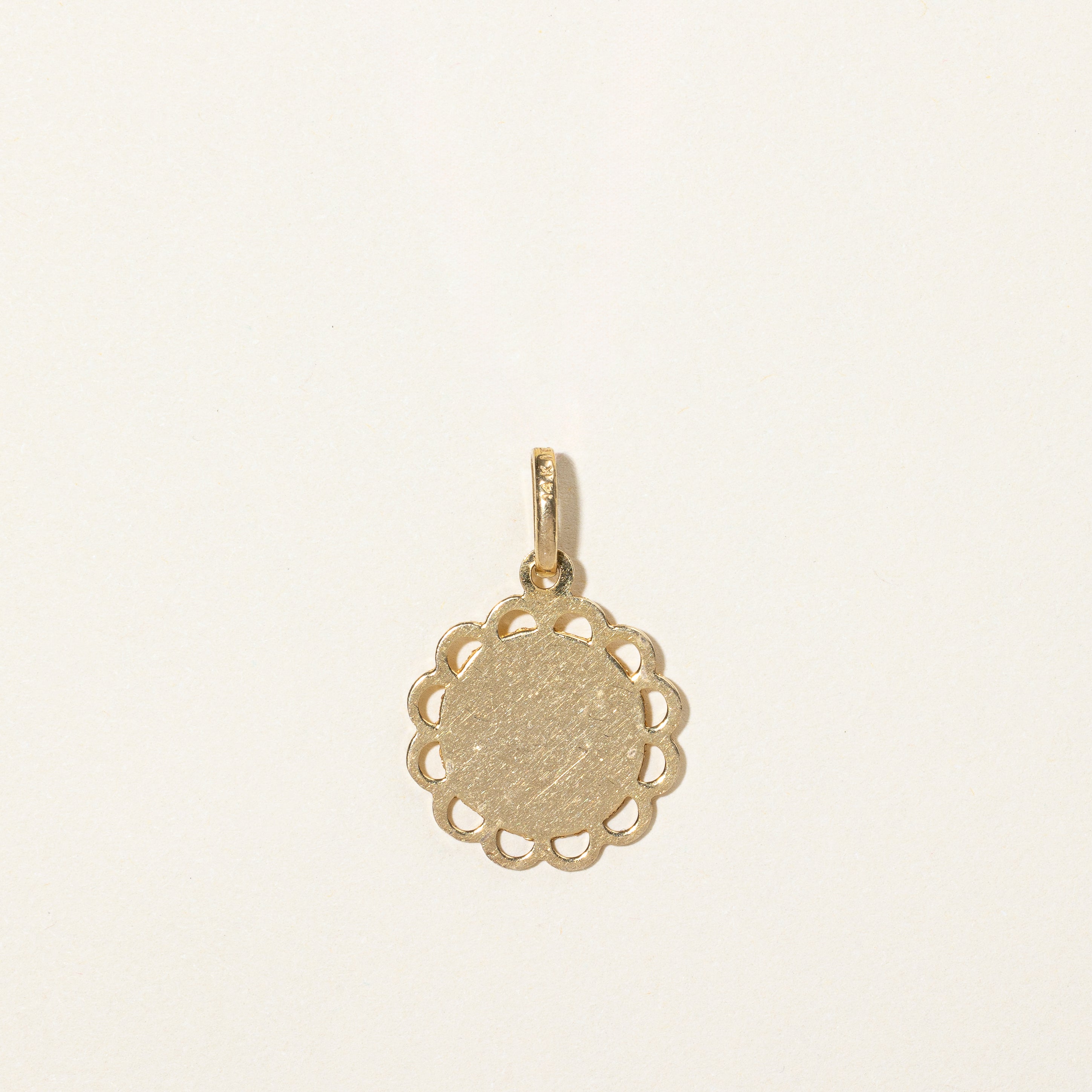 14k Yellow Gold Circle Pendant