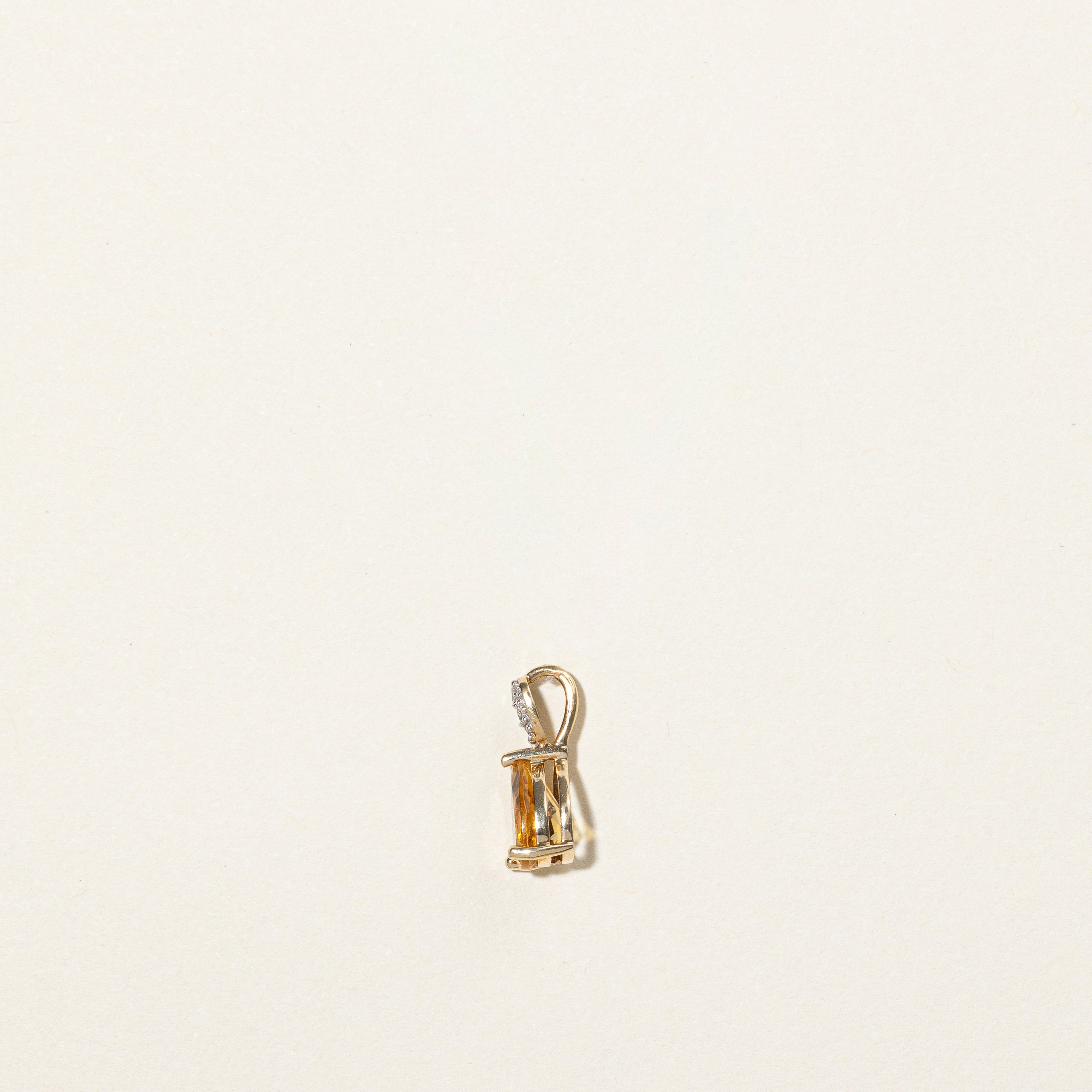 Citrine & Diamond Pendant | 0.50ct, 0.02ctw |
