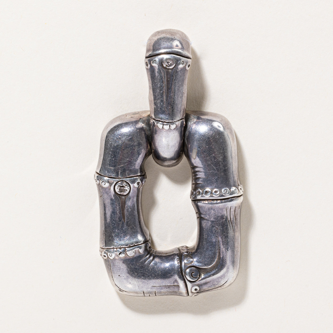 Pendentif vintage en bambou et argent sterling John Hardy