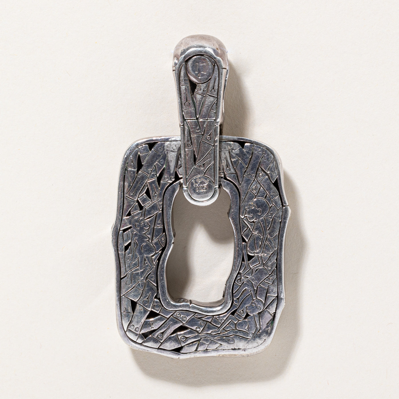 Pendentif vintage en bambou et argent sterling John Hardy