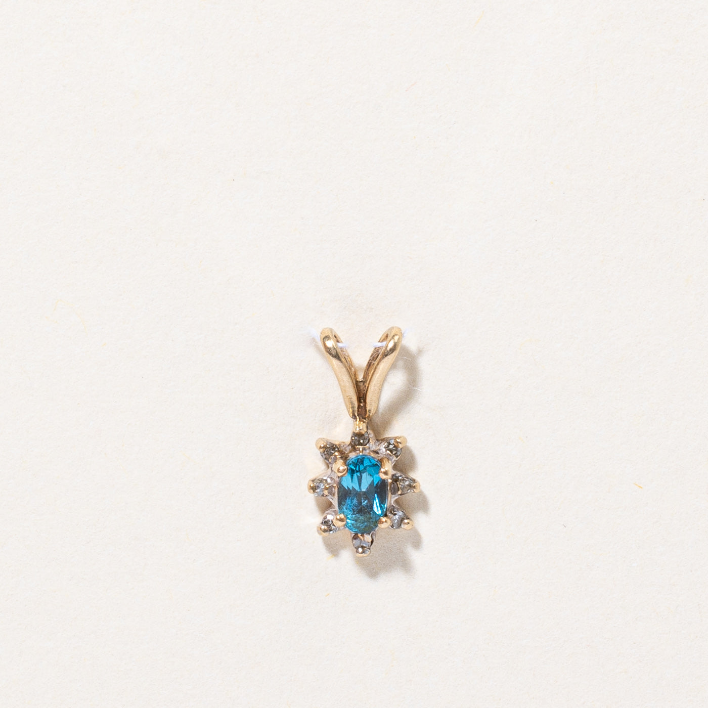 Blue Topaz & Diamond Pendant | 0.25ct, 0.05ctw |