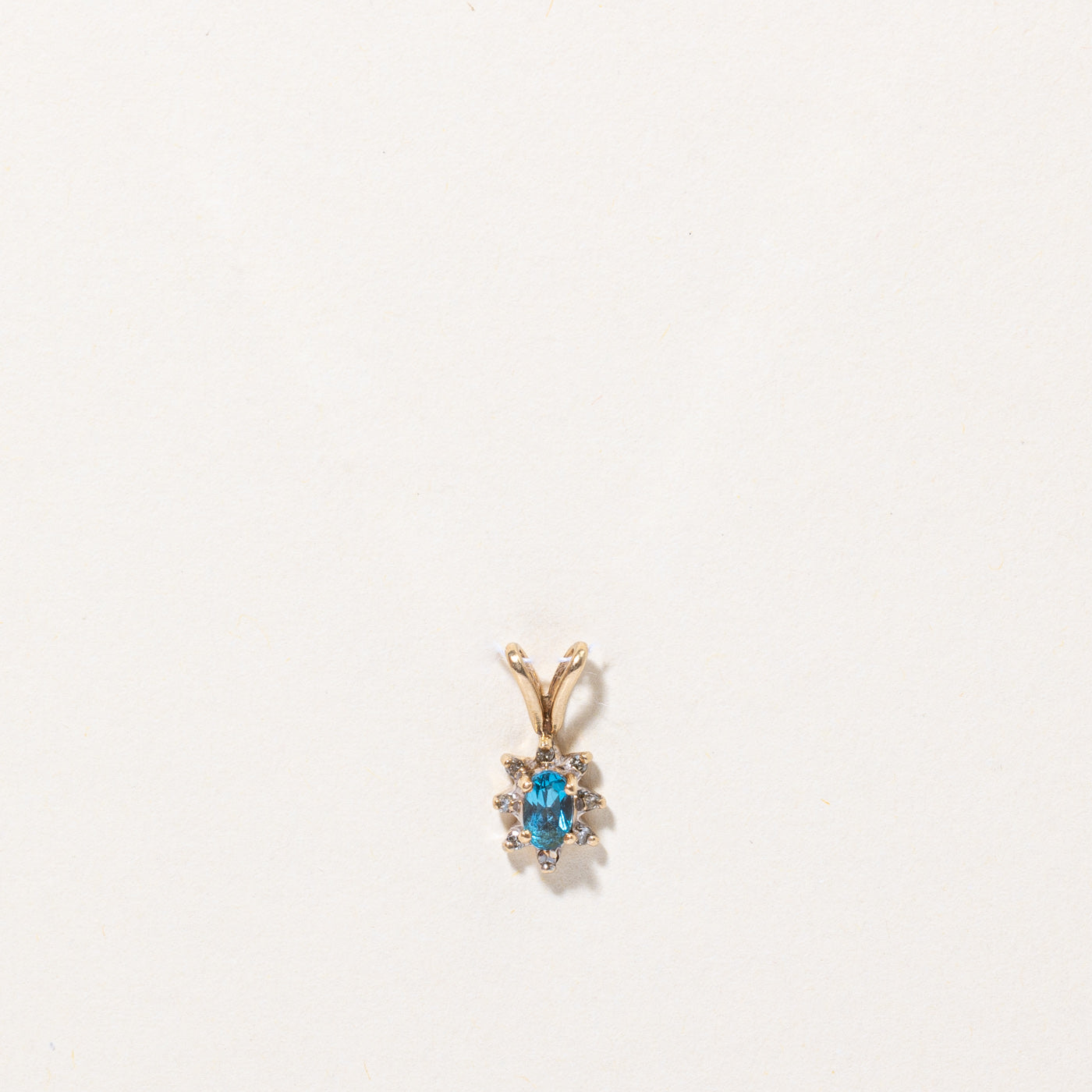 Blue Topaz & Diamond Pendant | 0.25ct, 0.05ctw |