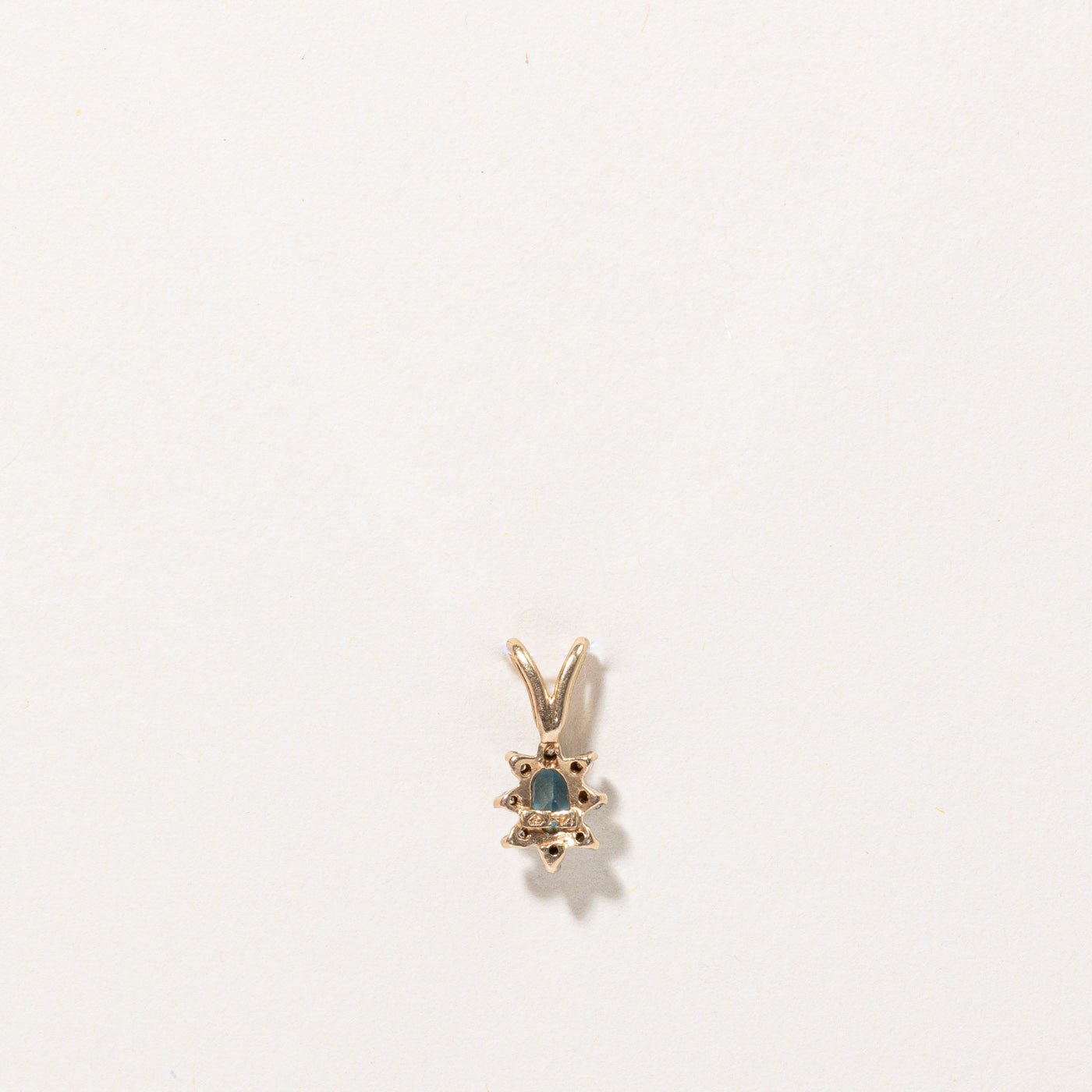 Blue Topaz & Diamond Pendant | 0.25ct, 0.05ctw |
