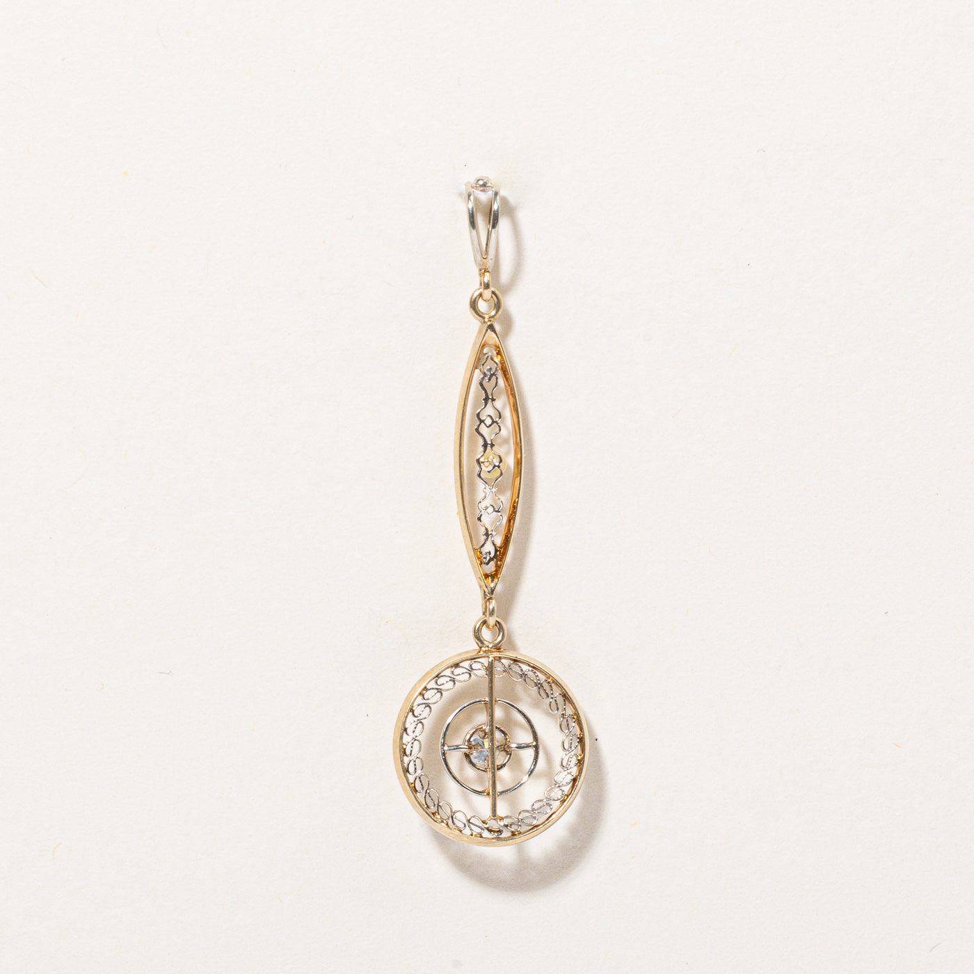 Vintage Diamond & Pearl Drop Pendant | 0.05ct |
