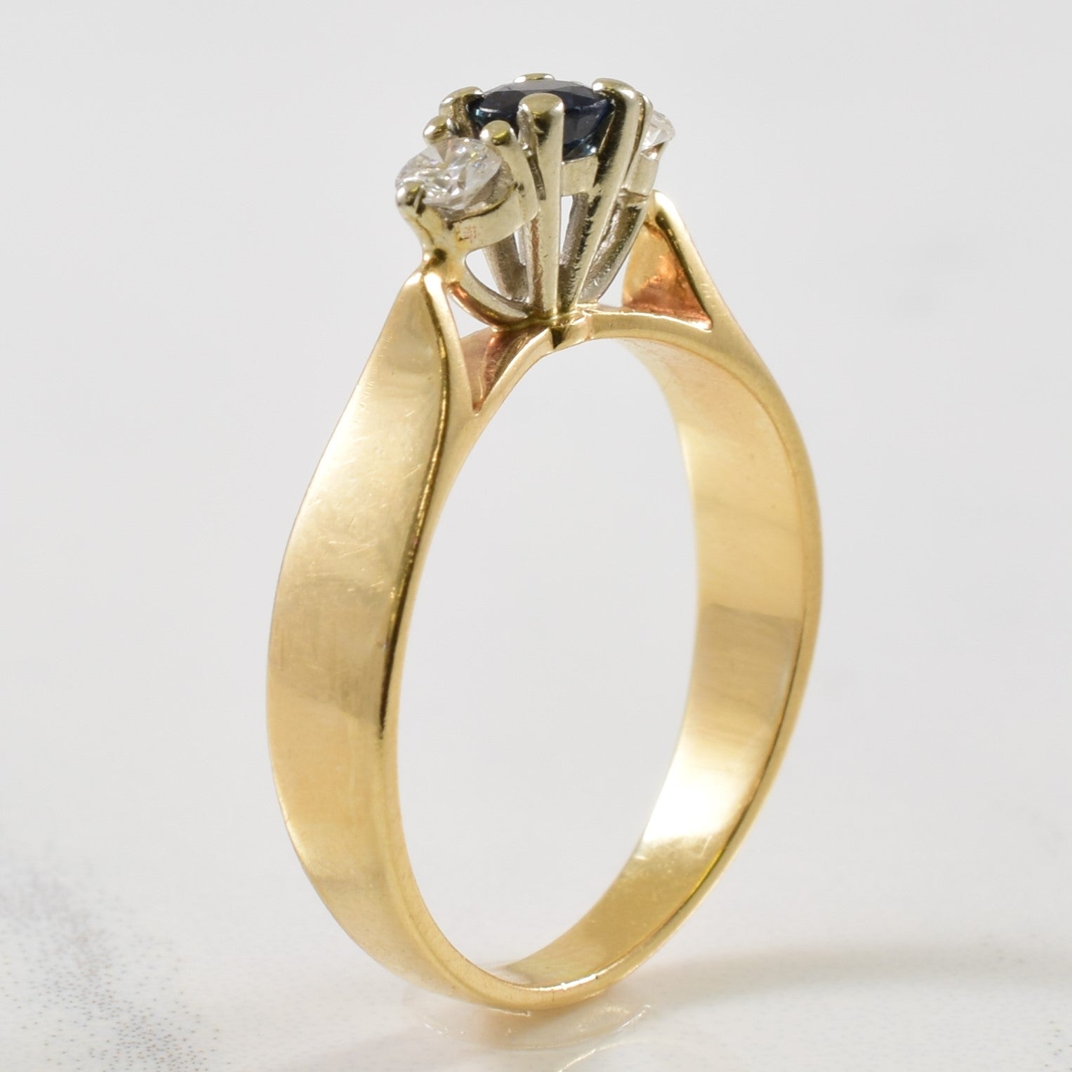 Sapphire & Diamond Cathedral Ring | 0.17ct, 0.12ctw | SZ 4.75 |