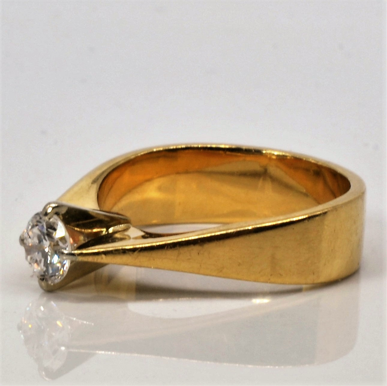Bague de fiançailles solitaire en diamant | 0,42 ct | Taille 6,5 |