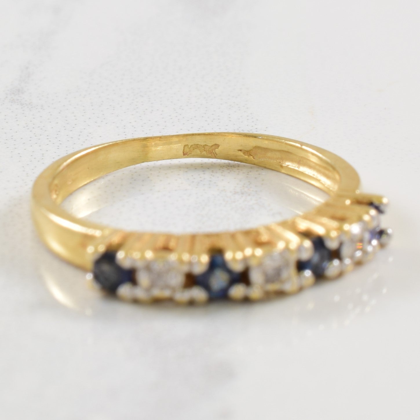 Prong Set Sapphire & Diamond Ring | 0.20ctw, 0.02ctw | SZ 5 |