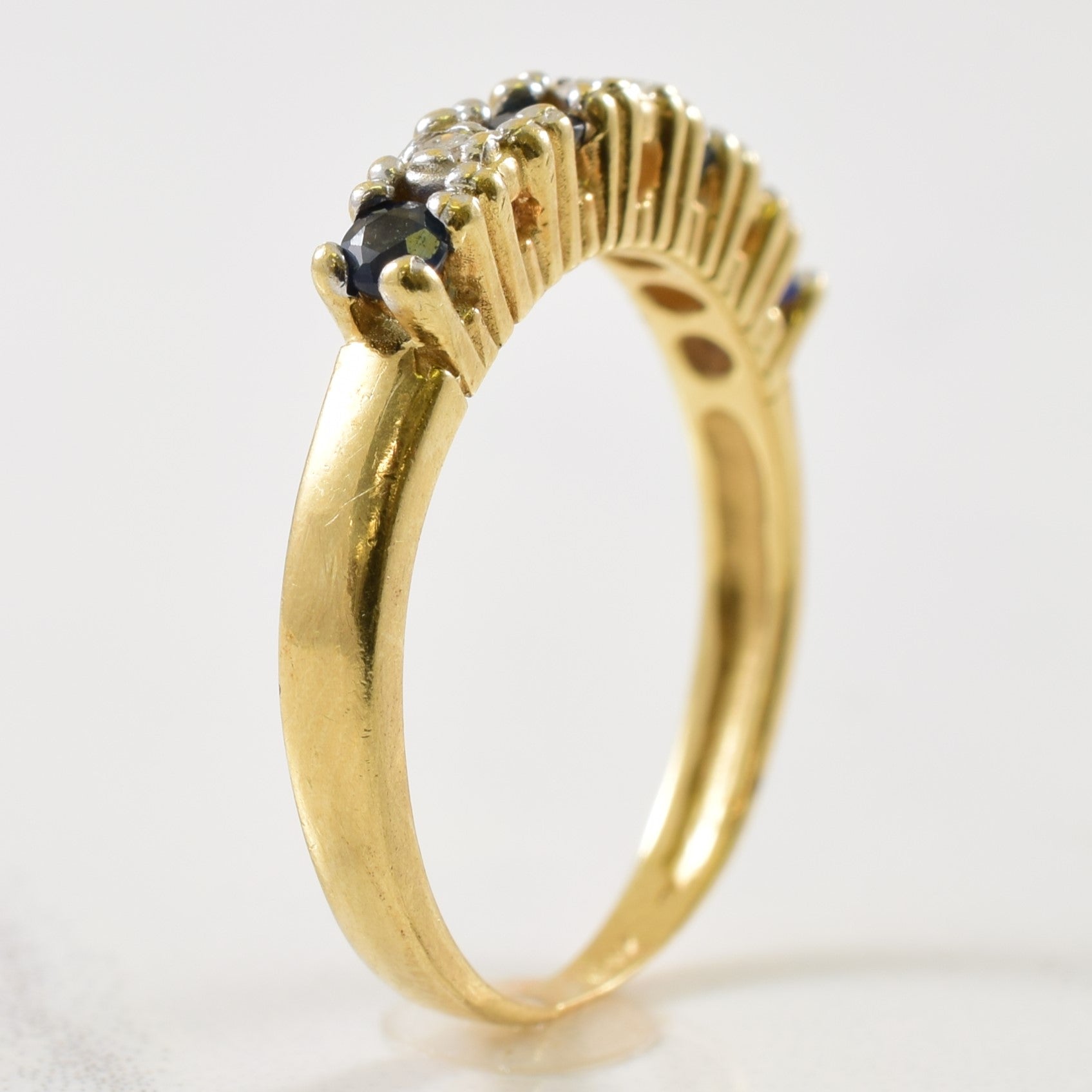Prong Set Sapphire & Diamond Ring | 0.20ctw, 0.02ctw | SZ 5 |