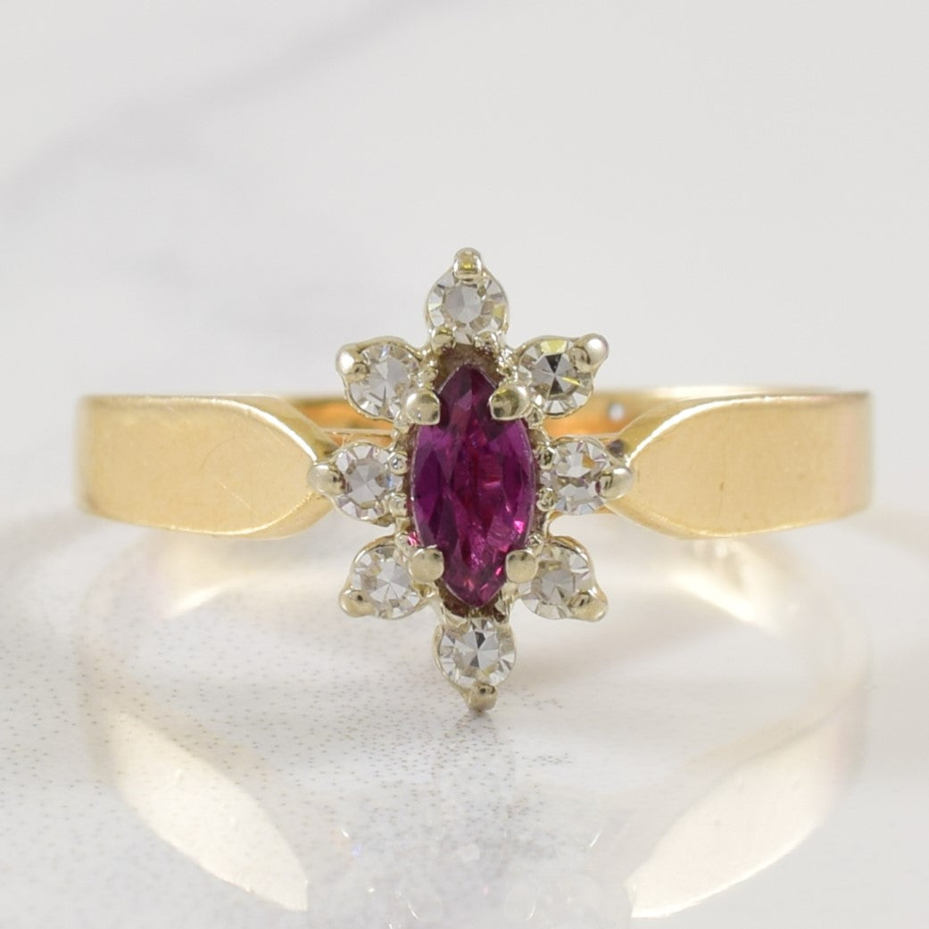Purple Sapphire & Diamond Halo Ring | 0.16ctw, 0.12ctw | SZ 6.25 |