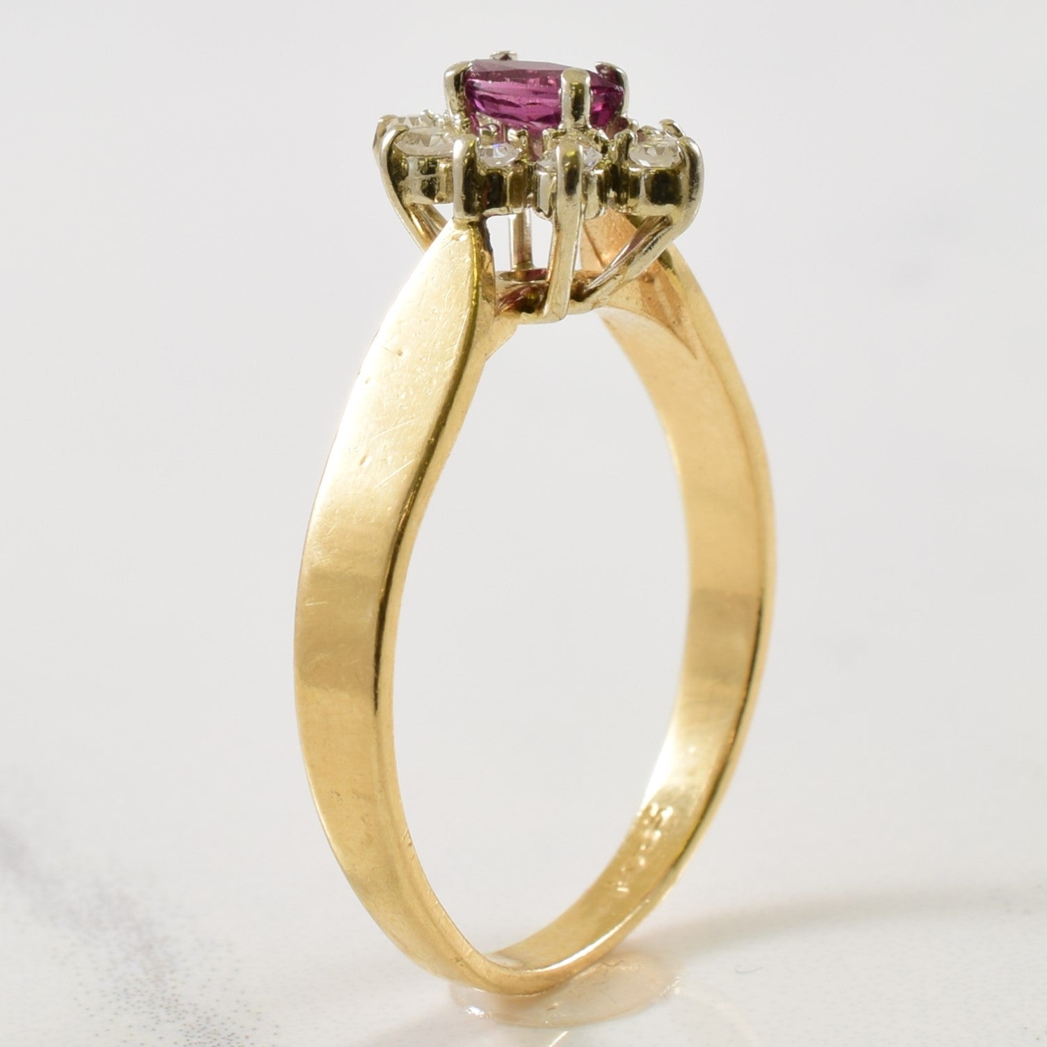 Purple Sapphire & Diamond Halo Ring | 0.16ctw, 0.12ctw | SZ 6.25 |