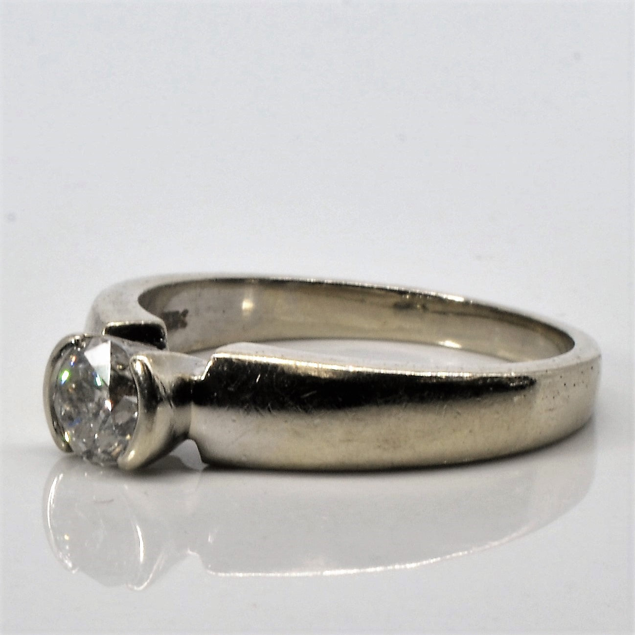 Semi Bezel Set Diamond Engagement Ring | 0.44ct | SZ 6.5 |