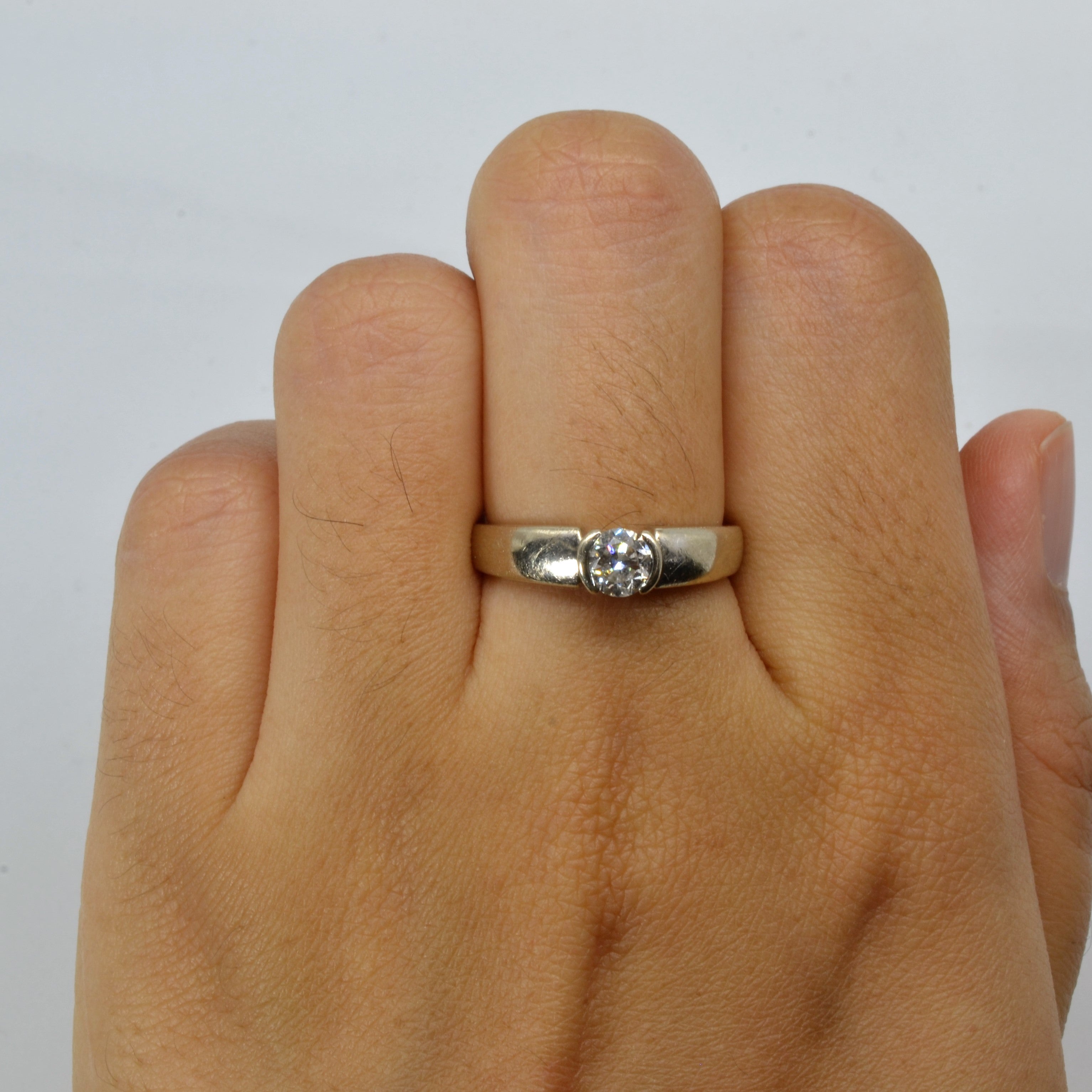 Semi Bezel Set Diamond Engagement Ring | 0.44ct | SZ 6.5 |