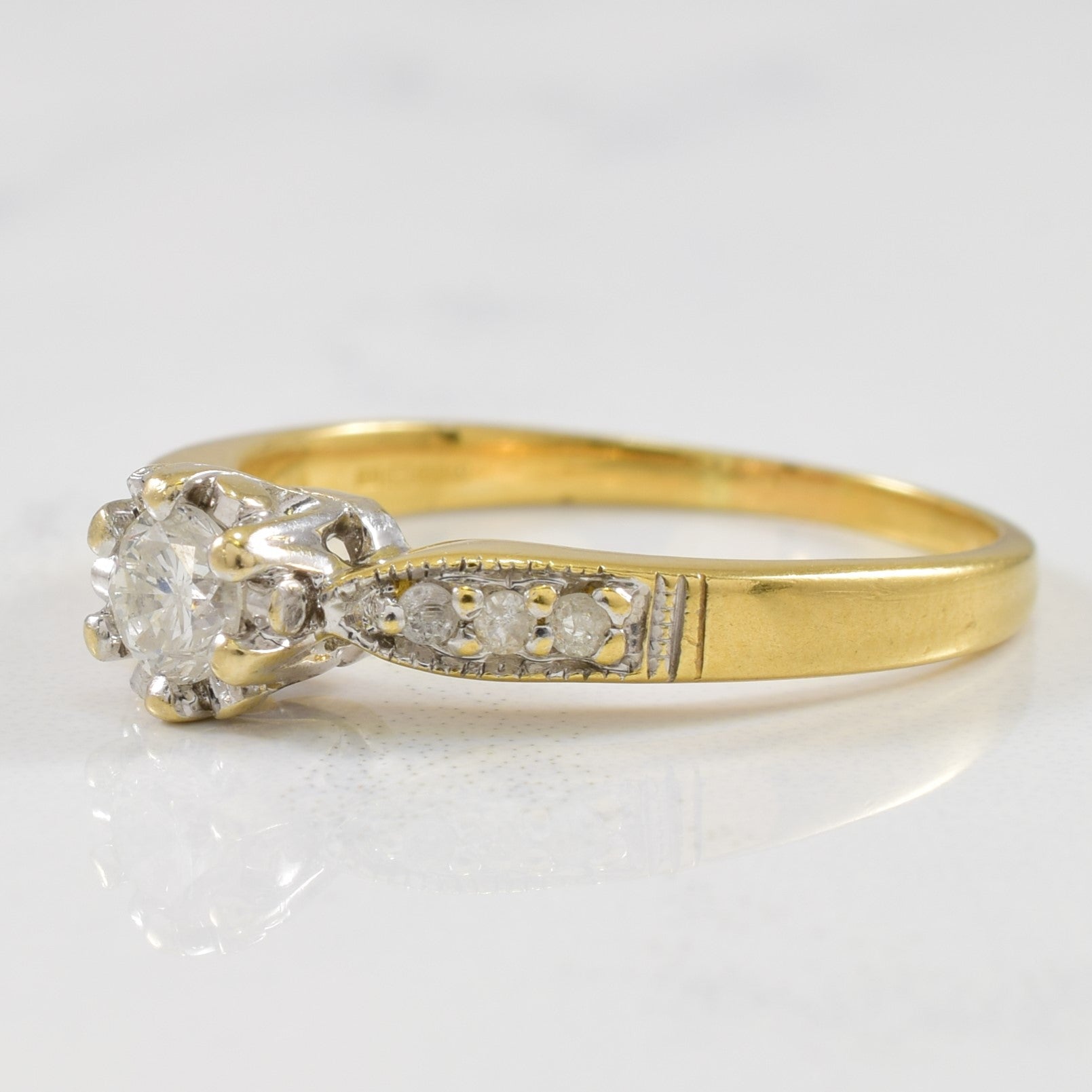 Edwardian Style Diamond Engagement Ring | 0.34ctw | SZ 7 |