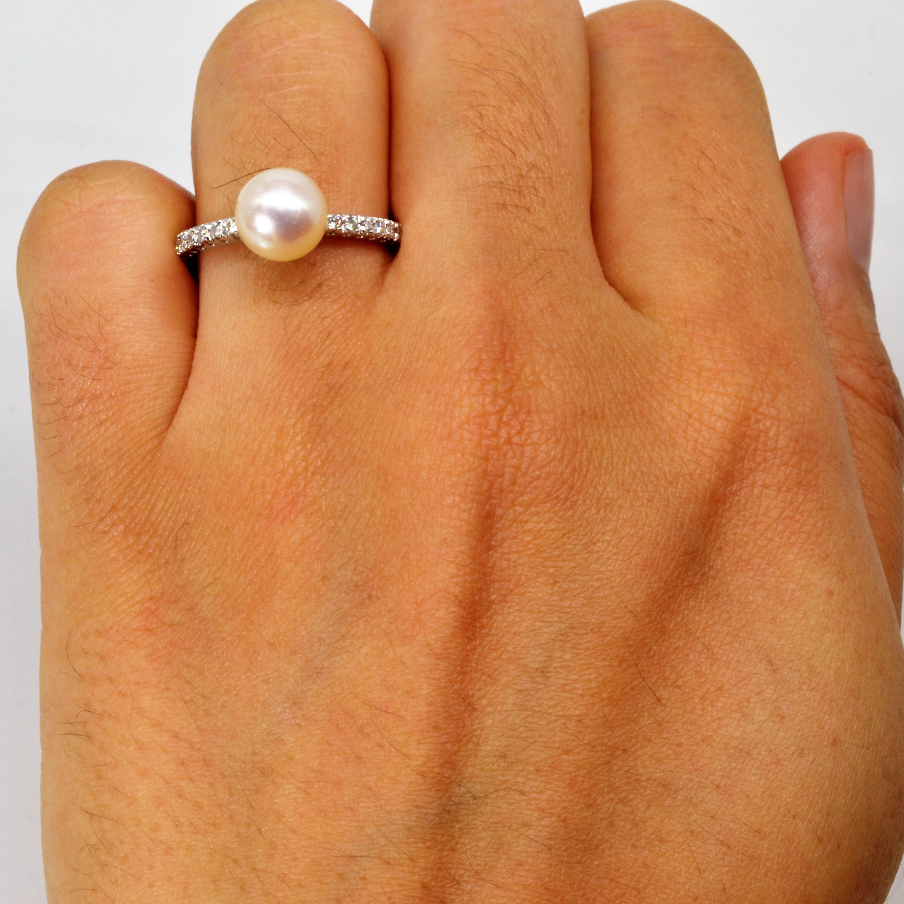 Pearl & Diamond Ring | 0.12ctw | SZ 6.5 |