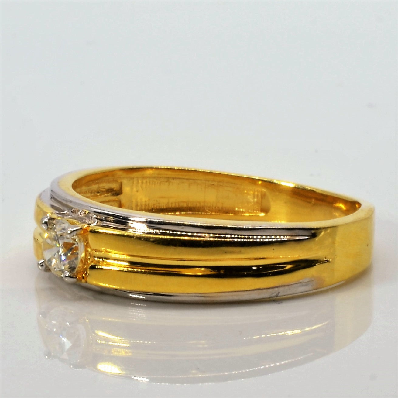 Solitaire Diamond Gold Band | 0.24ct | SZ 10 |