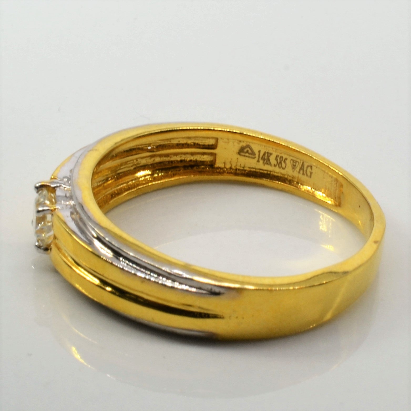 Solitaire Diamond Gold Band | 0.24ct | SZ 10 |