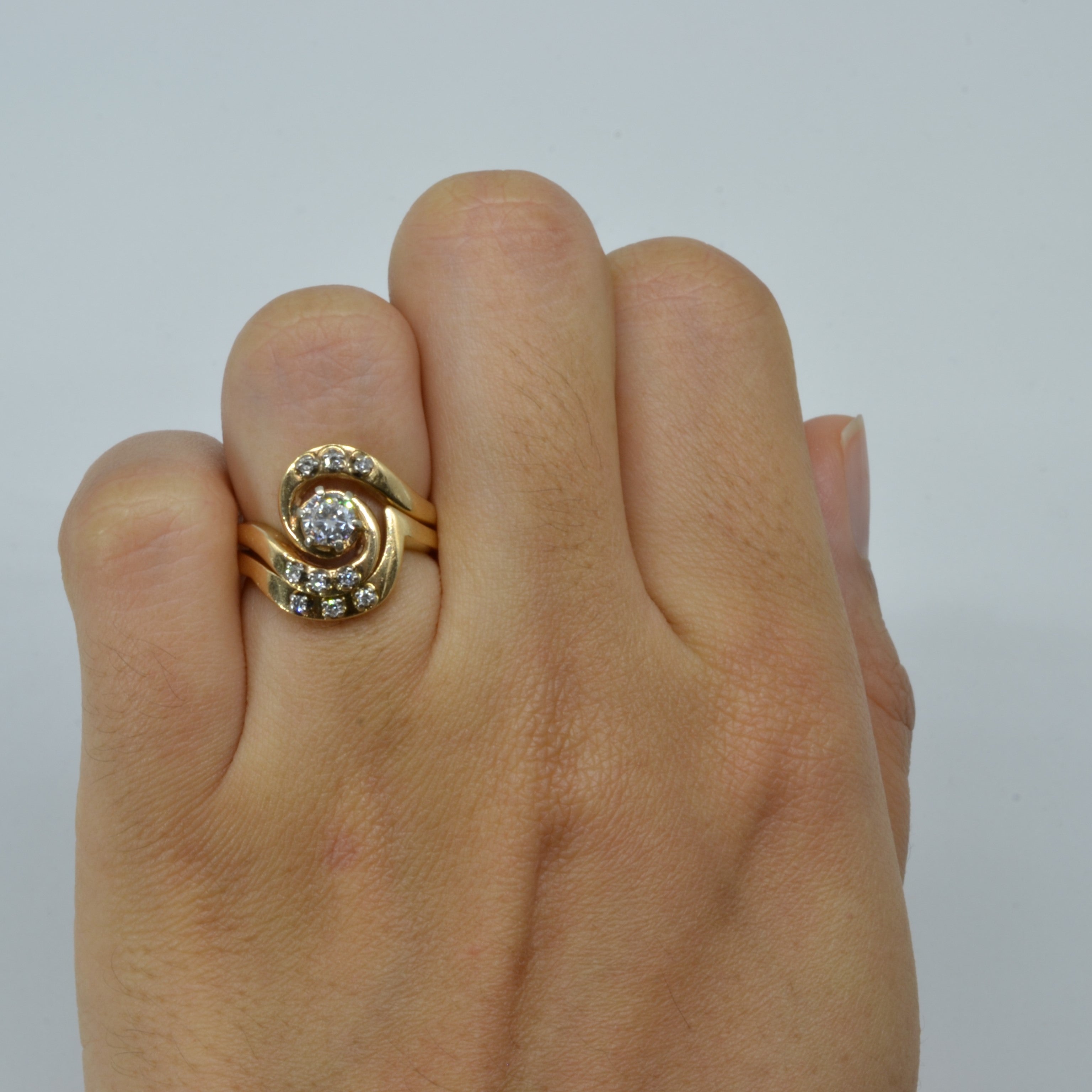 Bague de fiançailles sertie de diamants | 0,44 ct | Taille 4,25 |