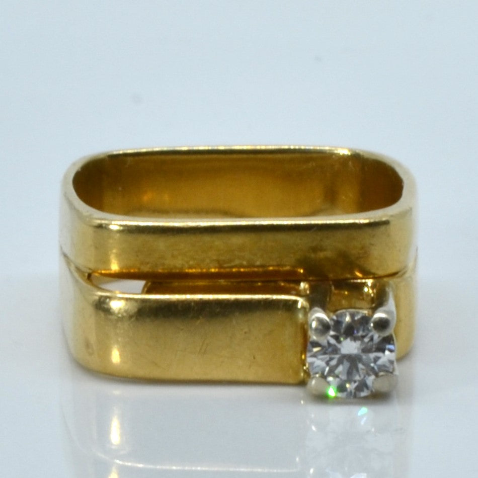 Bague solitaire en diamant de forme carrée | 0,30 ct | Taille 7 |