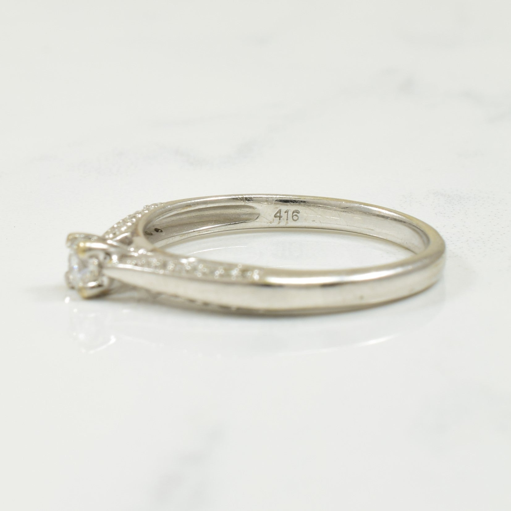 Diamond Solitaire Ring With Accents | 0.40ctw | SZ 7.25 |