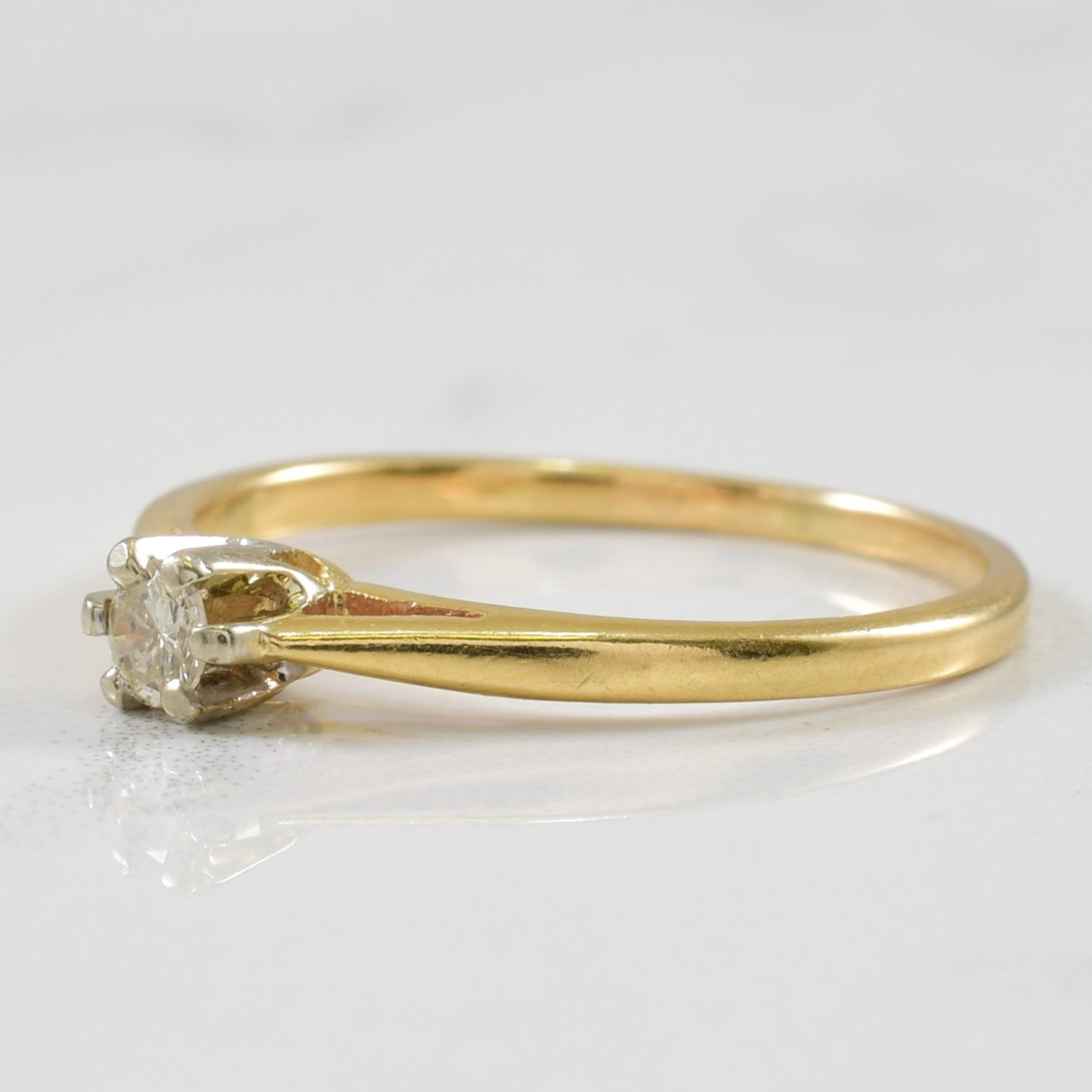 Solitaire Diamond Cathedral Ring | 0.08ct | SZ 5 |
