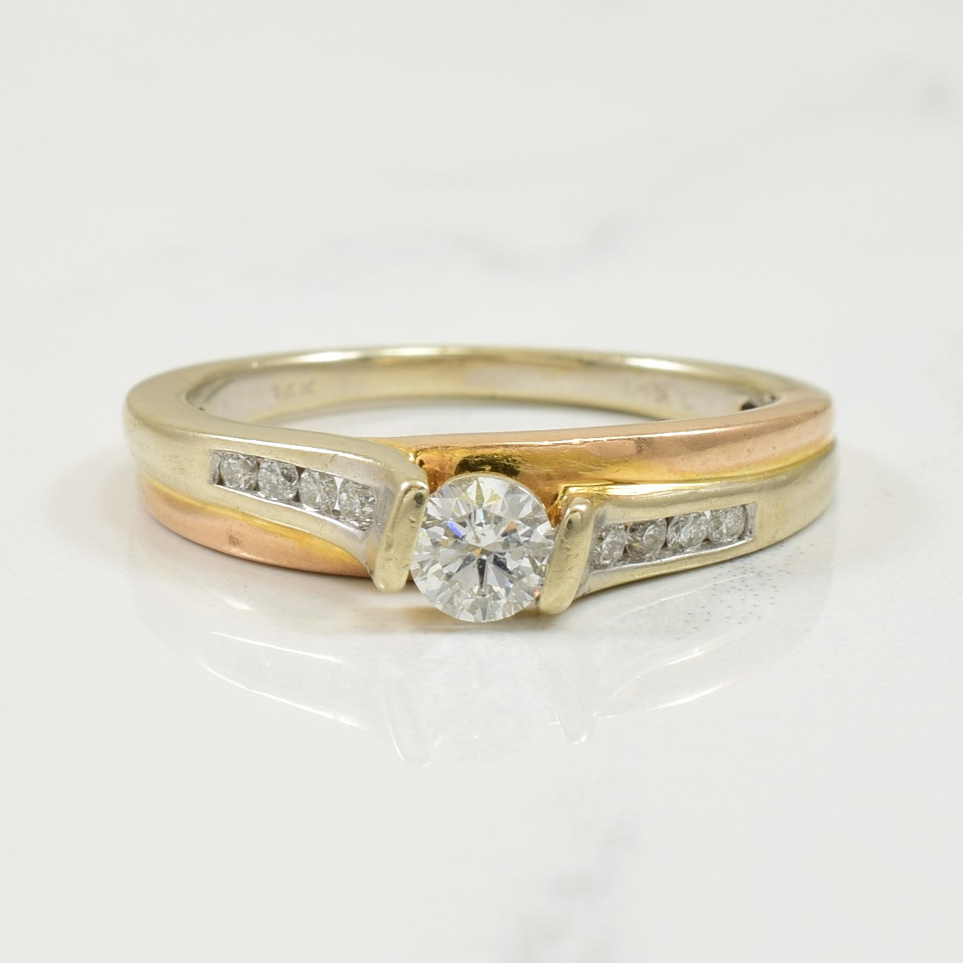 Bague bicolore en diamant | 0,35 ct | Taille 7,25 |