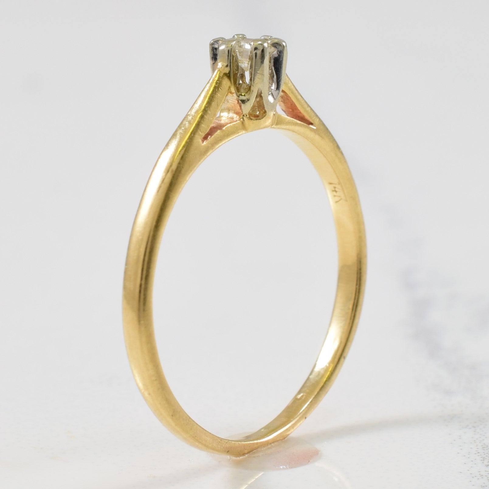 Solitaire Diamond Cathedral Ring | 0.08ct | SZ 5 |