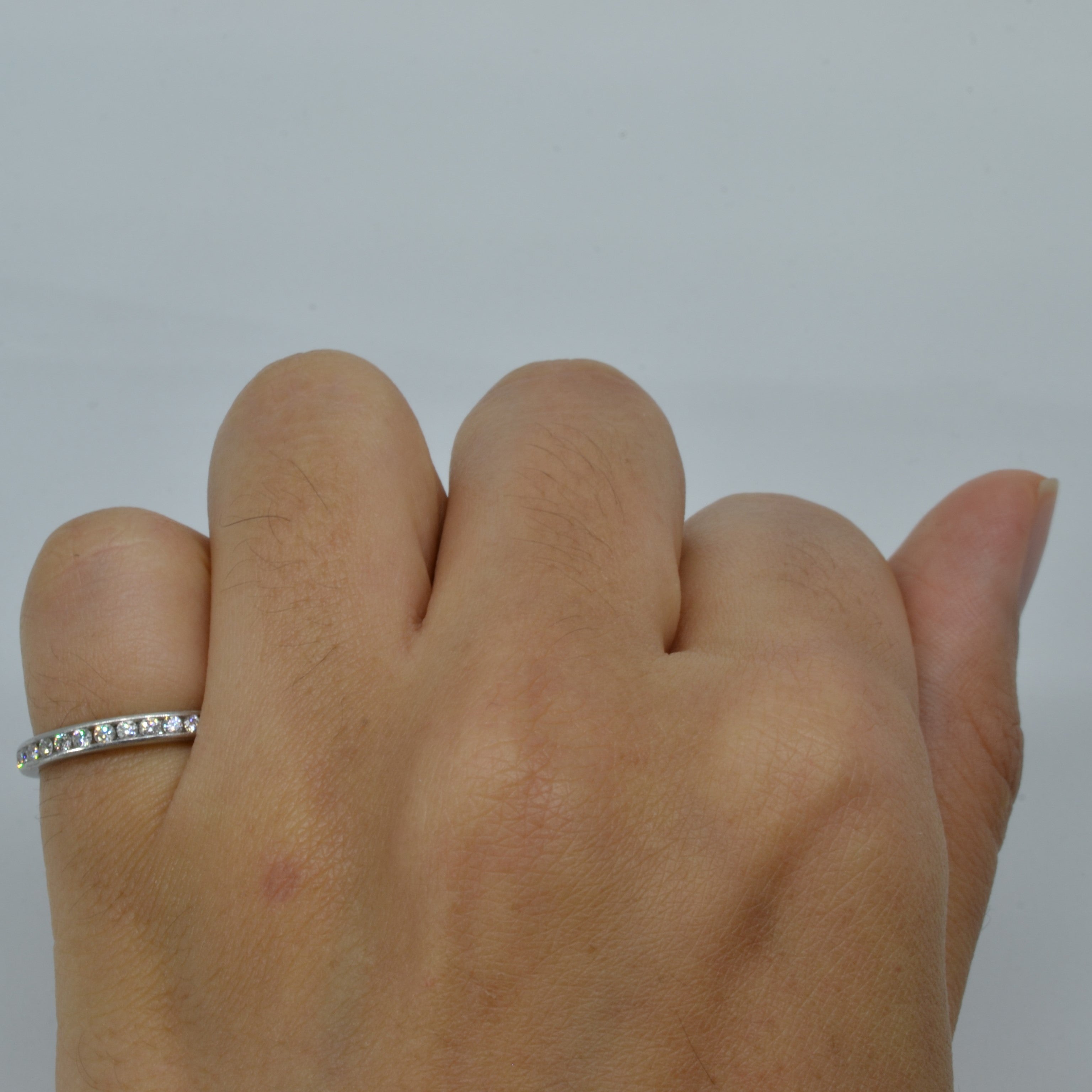 Alliance semi-éternité sertie de diamants | 0,20 ct | Taille 3,5 |