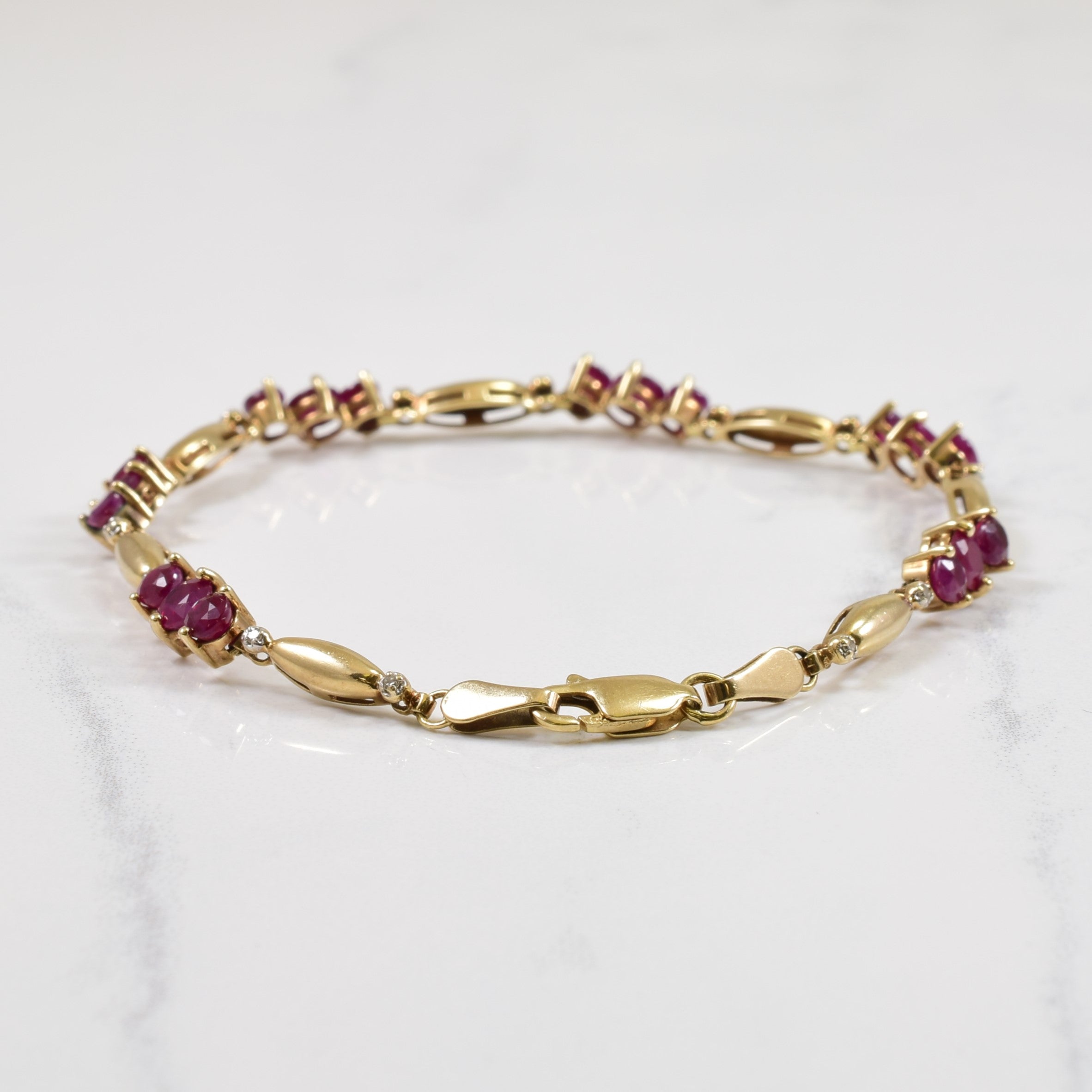 Ruby & Diamond Bracelet | 0.07ctw, 3.00ctw | 7" |