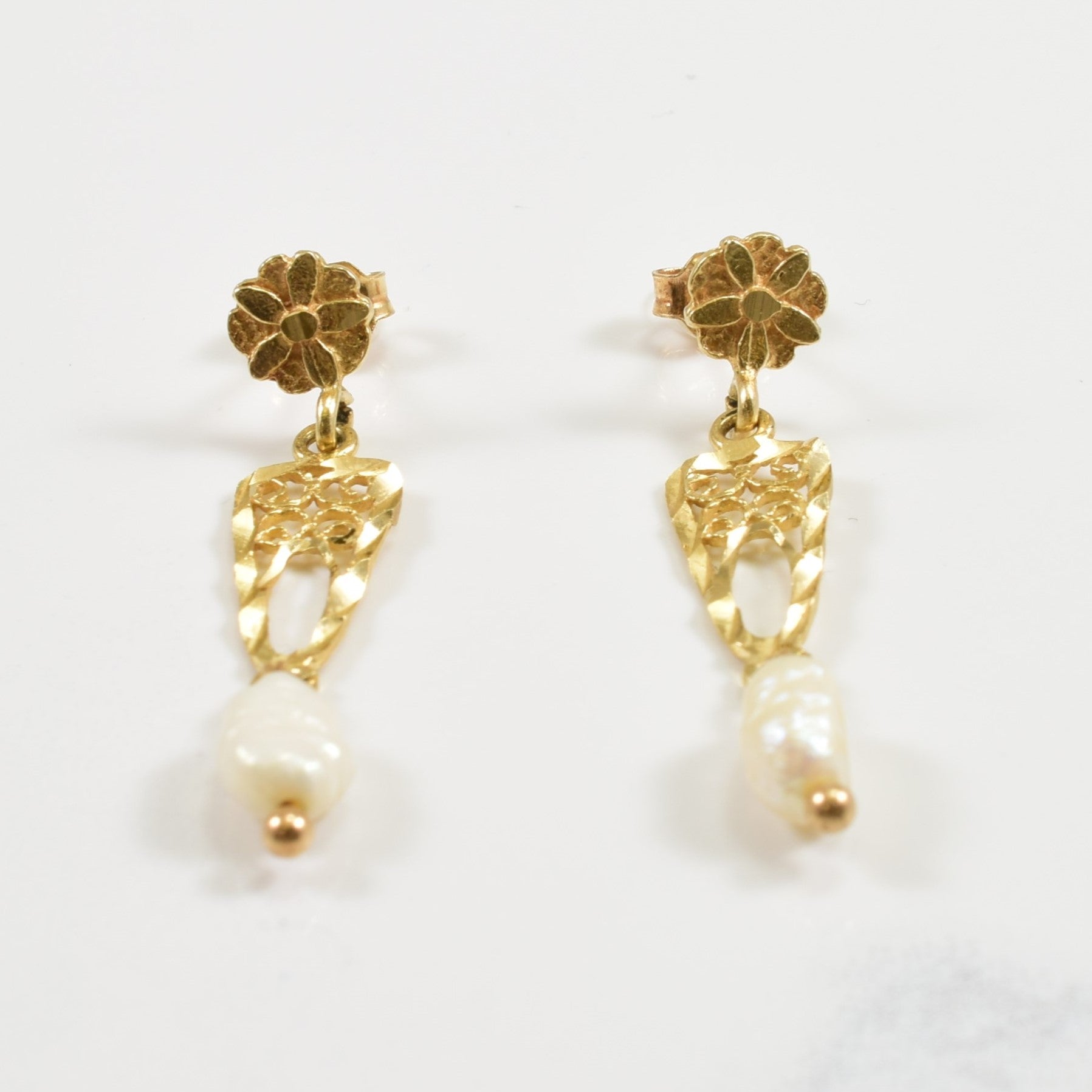 Rice Pearl Drop Stud Earrings | 3.50ctw |