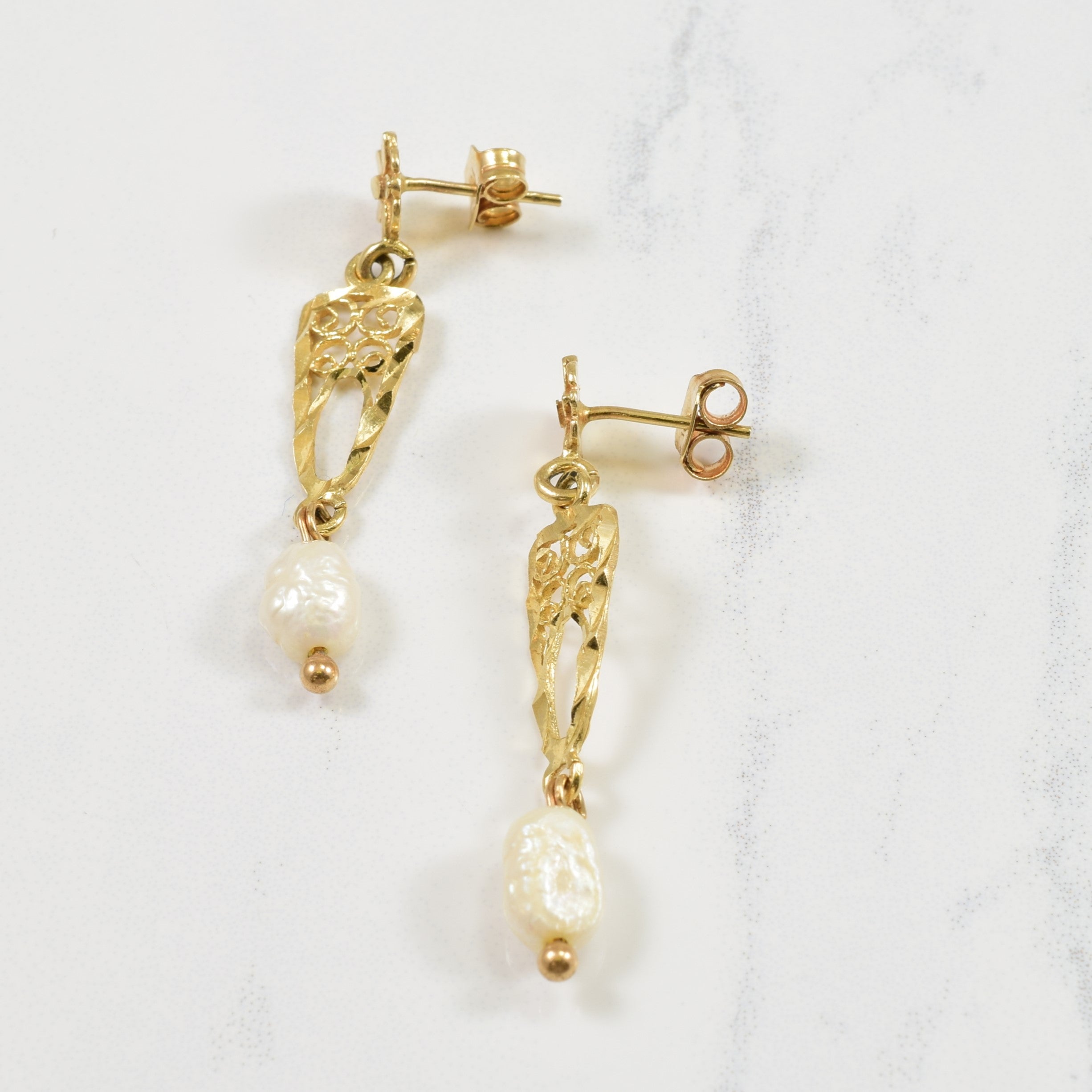 Rice Pearl Drop Stud Earrings | 3.50ctw |