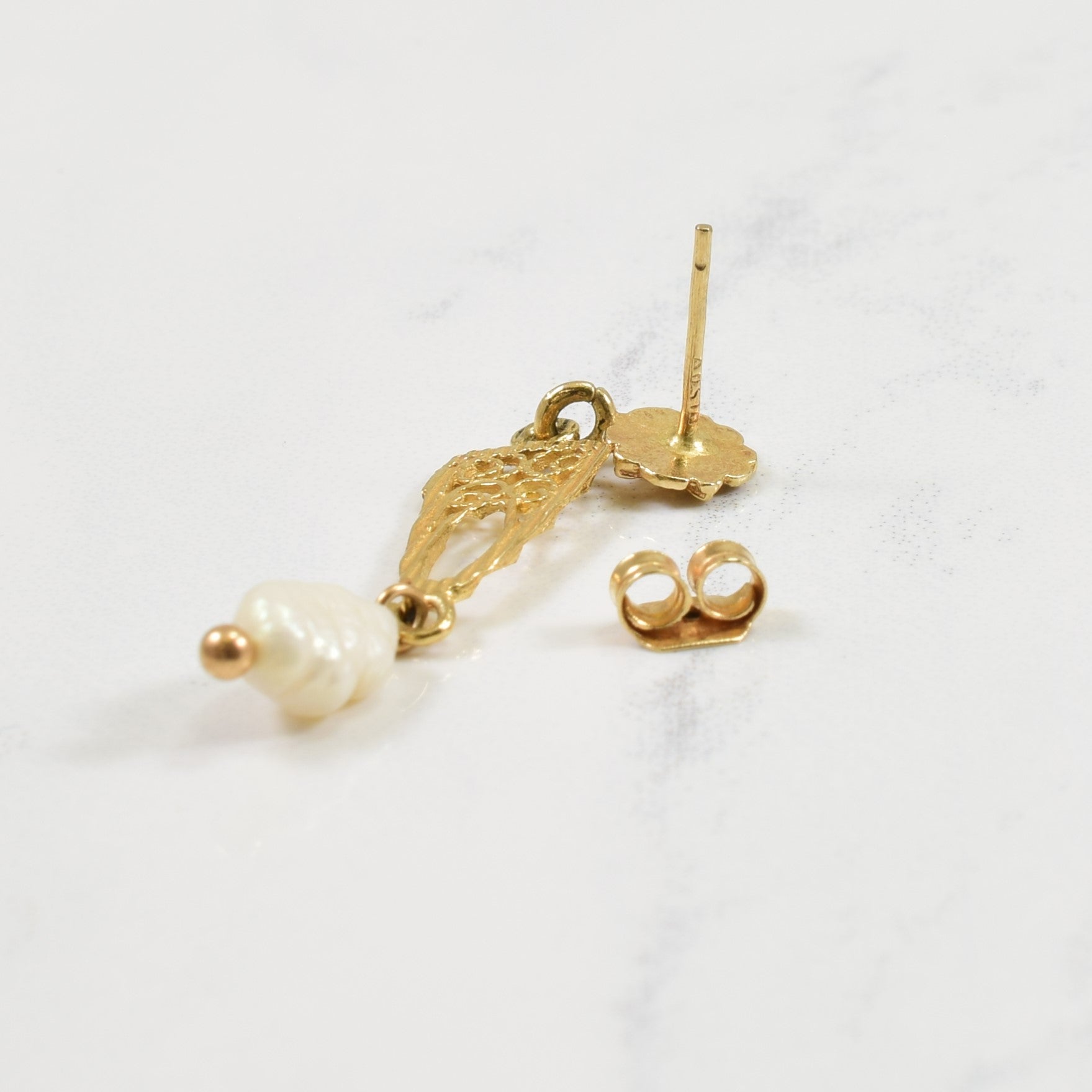 Rice Pearl Drop Stud Earrings | 3.50ctw |