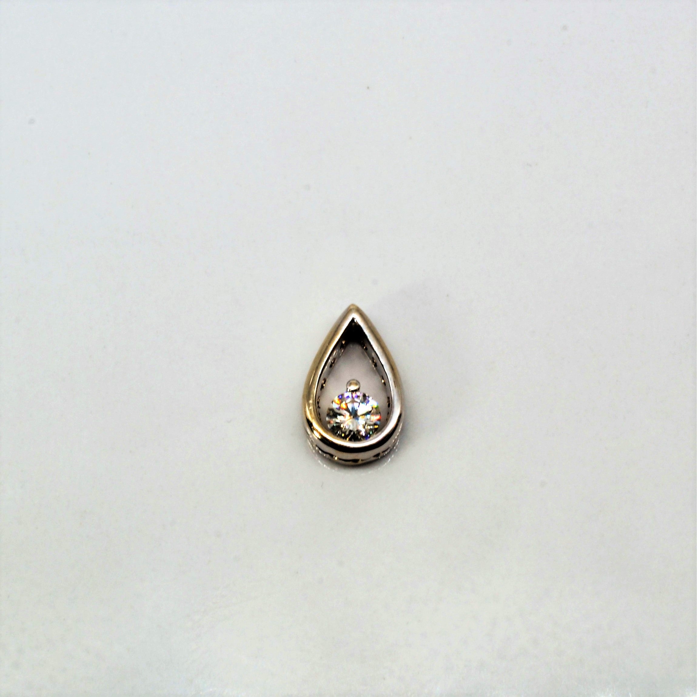 Pendentif solitaire en diamant en forme de larme | 0,46 ct |