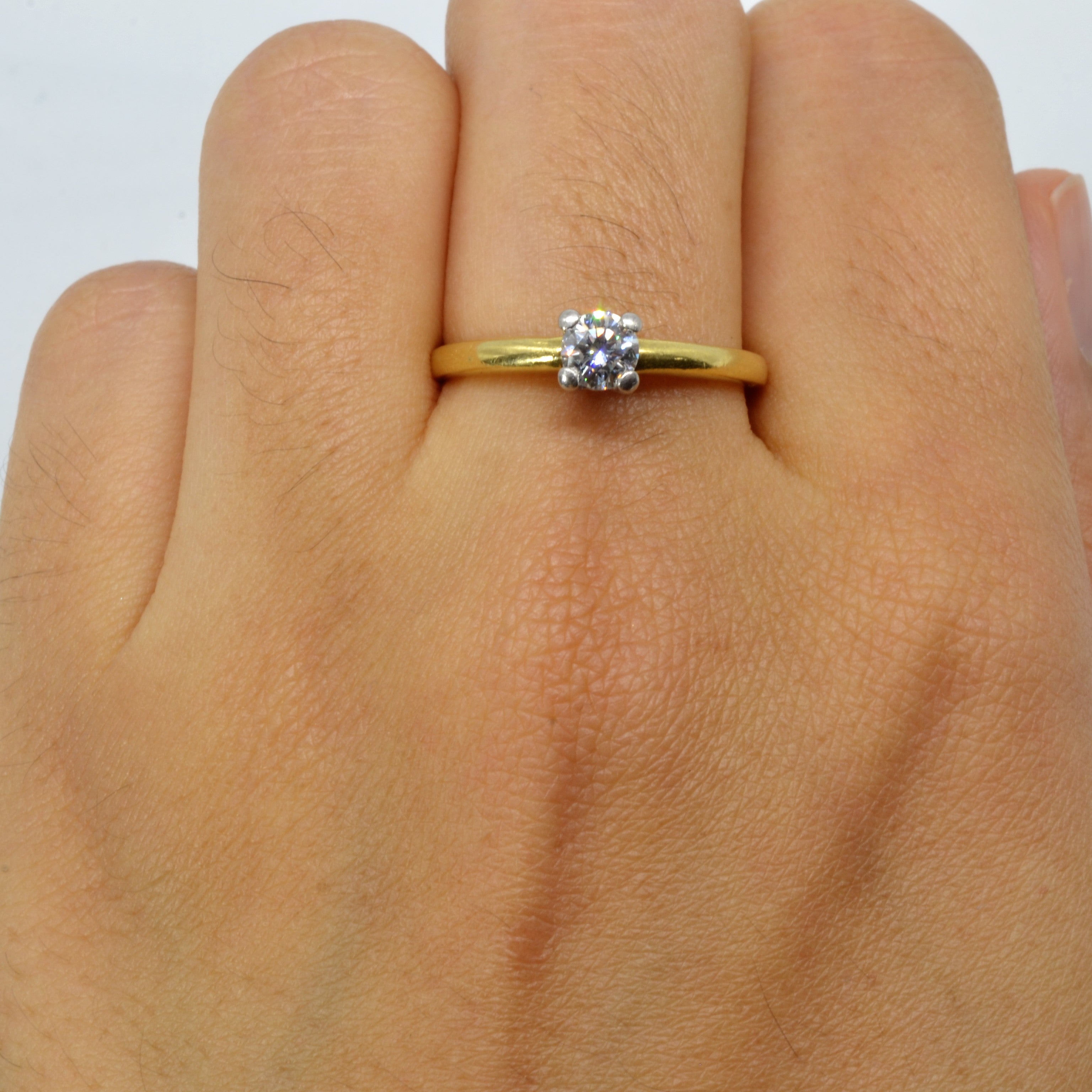 Classic Prong Set Solitaire Diamond Ring | 0.35ct | SZ 7.75 |