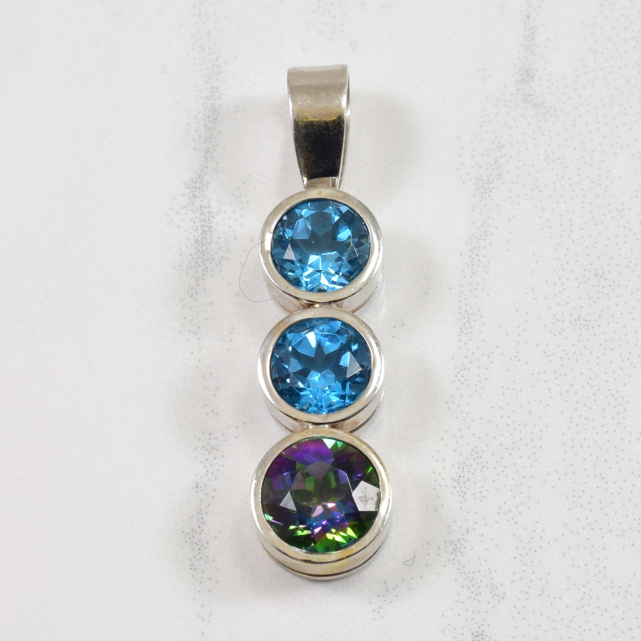 Blue & Mystic Topaz Pendant | 3.60ctw |
