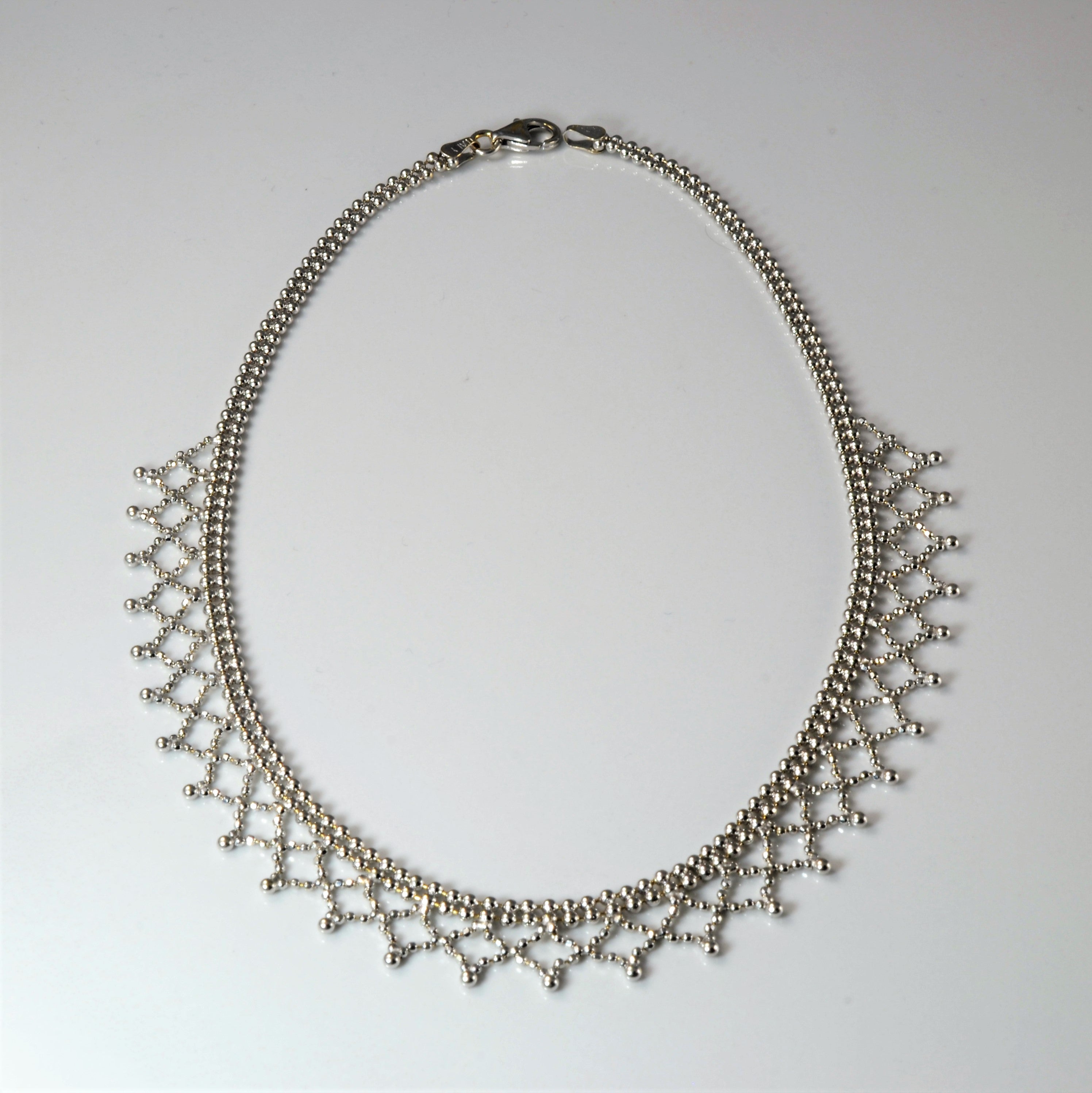 Collier ras du cou en perles filigranées | 14" |