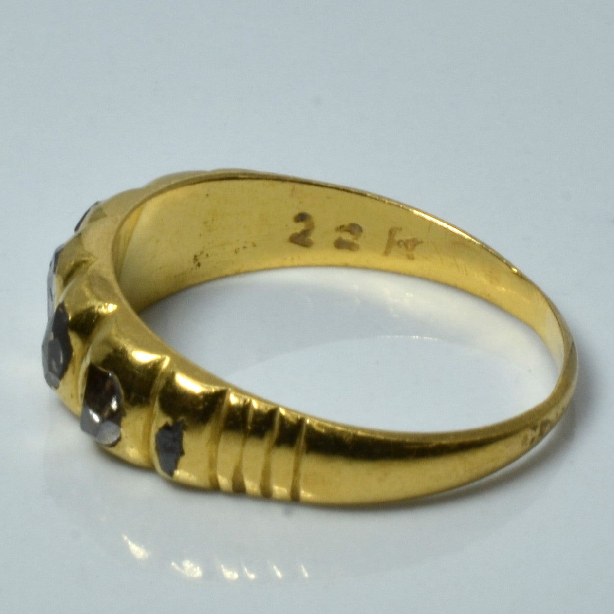 Antique Rose Cut Diamond 22K Gold Ring | 0.55ctw | SZ 7.75 |