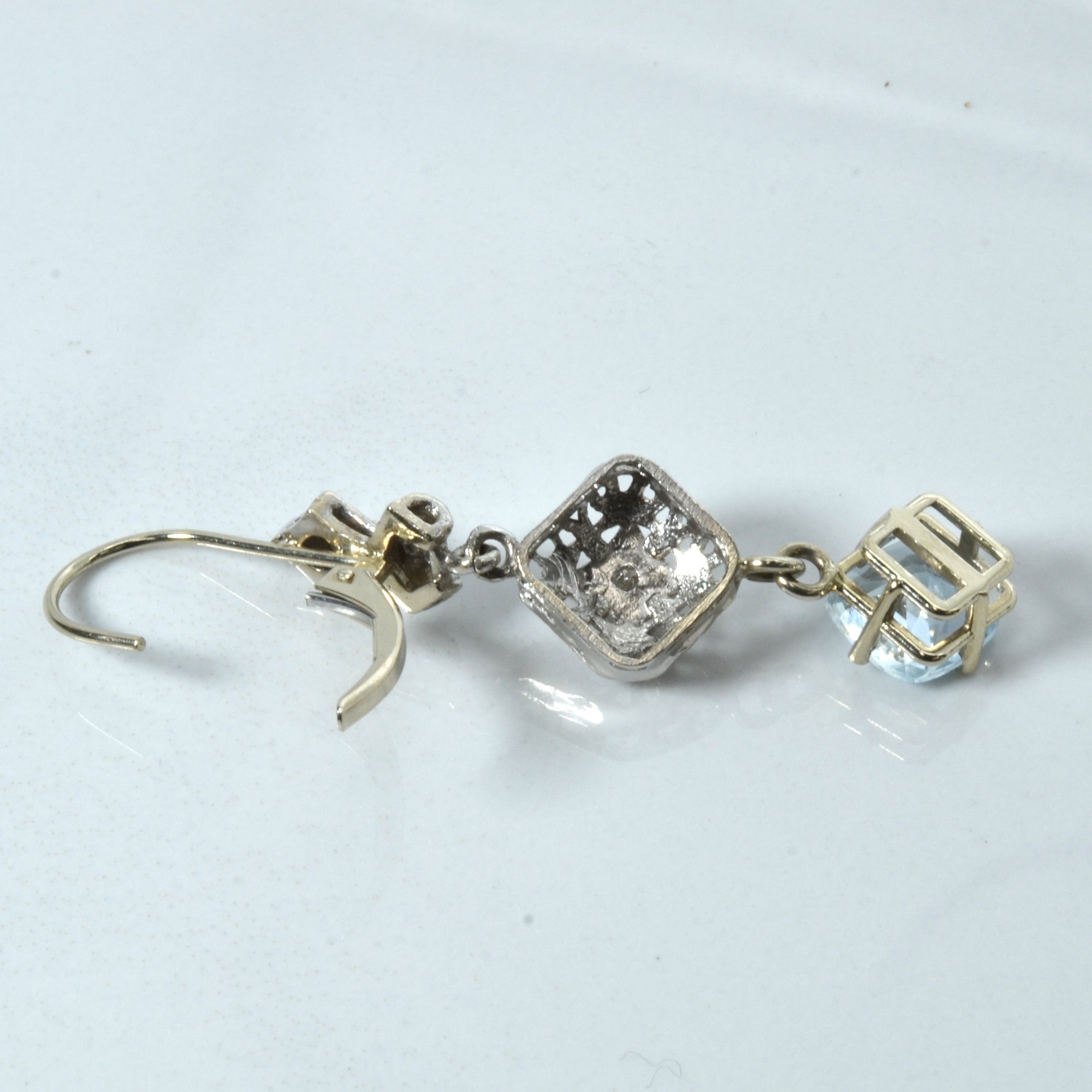 Aquamarine & Diamond Drop Earrings | 2.00ctw | 0.12ctw |