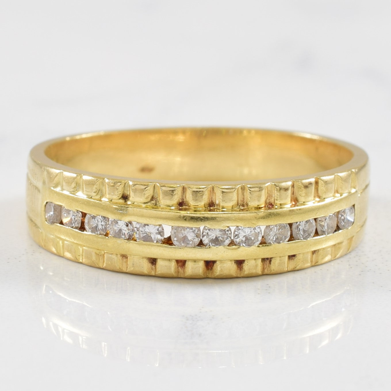 Textured Channel Set Diamond Ring | 0.25ctw | SZ 8 |