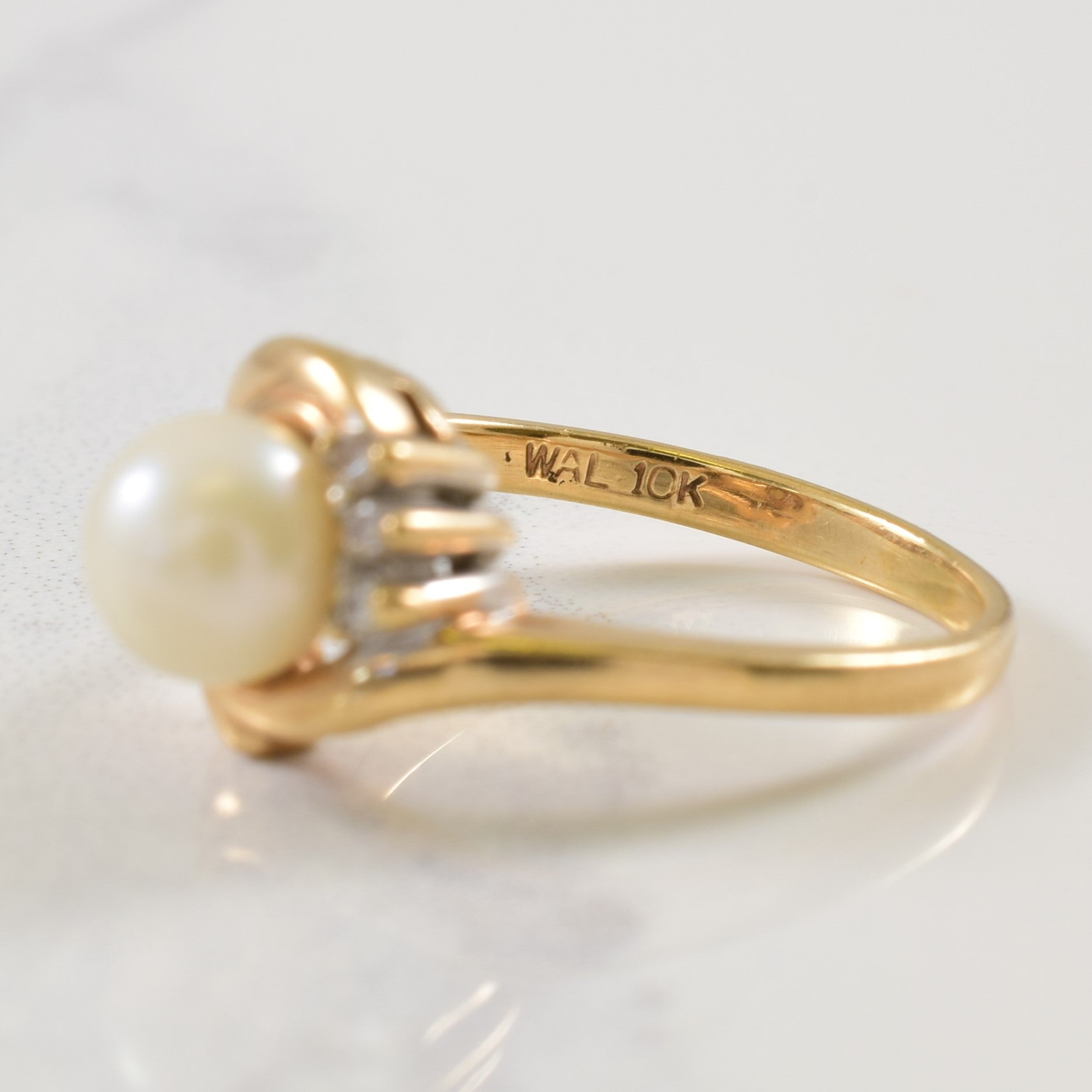 Pearl & Diamond Bypass Ring | 1.50ct, 0.03ctw | SZ 4.75 |