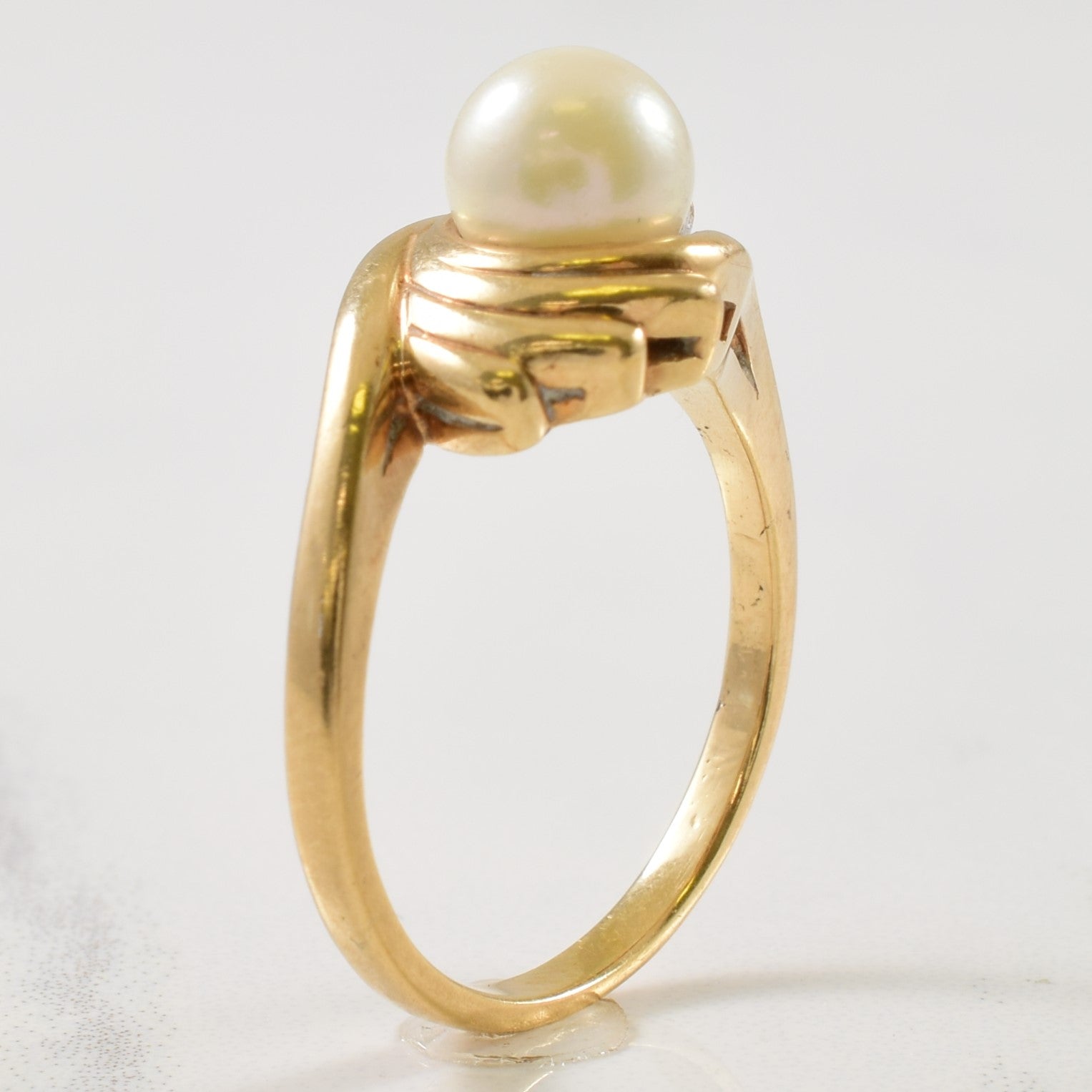 Pearl & Diamond Bypass Ring | 1.50ct, 0.03ctw | SZ 4.75 |