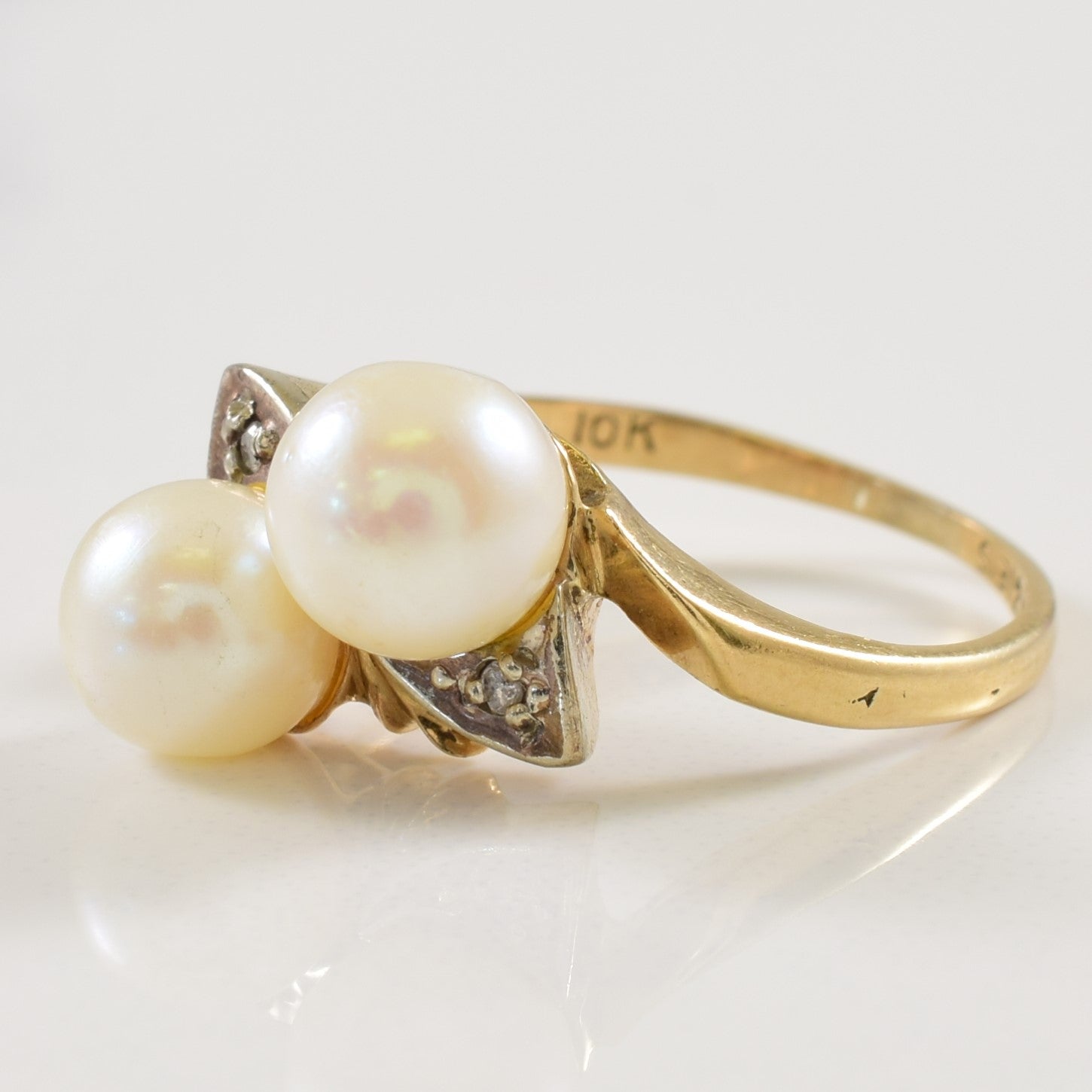Pearl & Diamond Bypass Ring | 3.00ctw, 0.01ctw | SZ 4.75 |